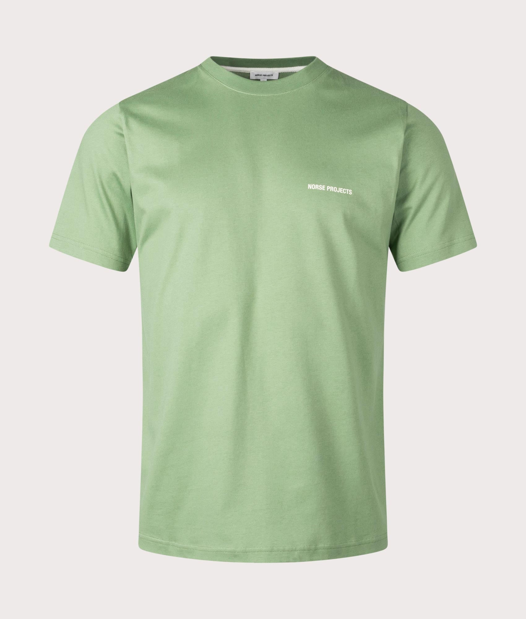 Norse Projects Mens Relaxed Fit Johannes Organic Logo T-Shirt - Colour: 8124 Linden Green - Size: Me