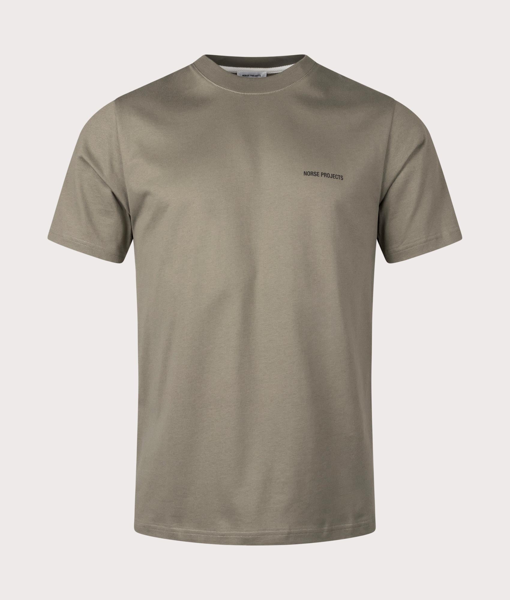 Norse Projects Mens Relaxed Fit Johannes Organic Logo T-Shirt - Colour: 8076 Sediment Green - Size: 