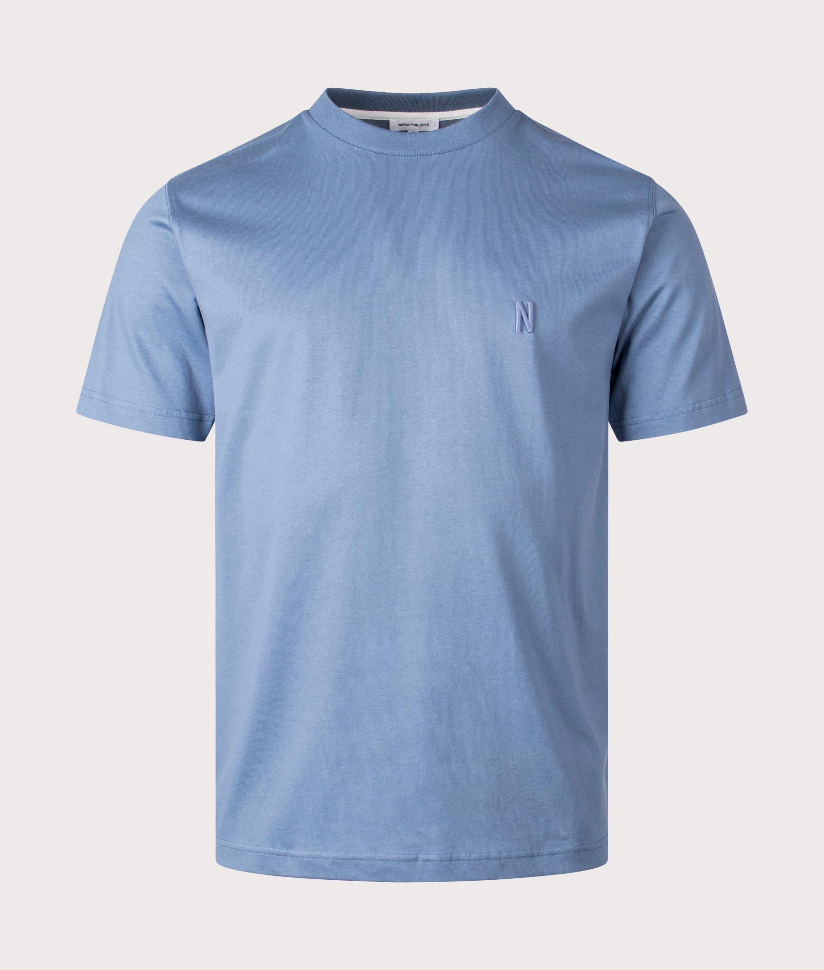 Norse Projects Mens Johannes Organic N Logo T-Shirt - Colour: 7121 Fog Blue - Size: XL