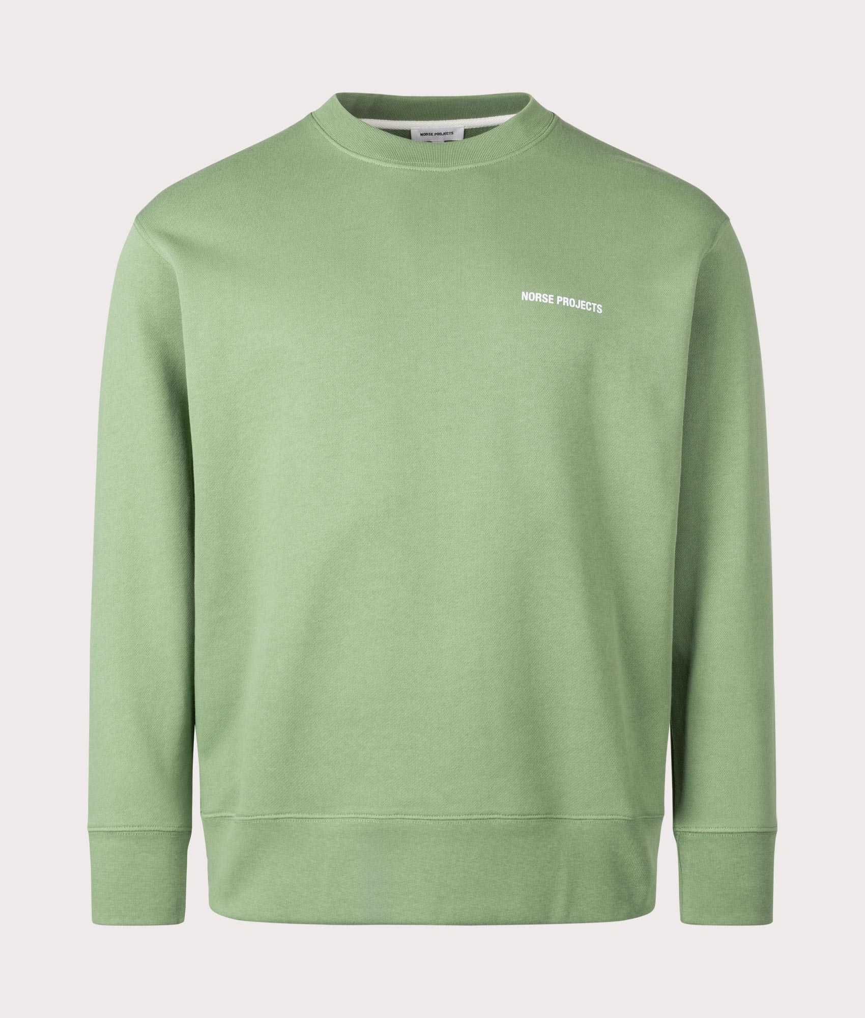 Norse Projects Mens Arne Relaxed Organic Logo Sweatshirt - Colour: 8124 Linden Green - Size: XL