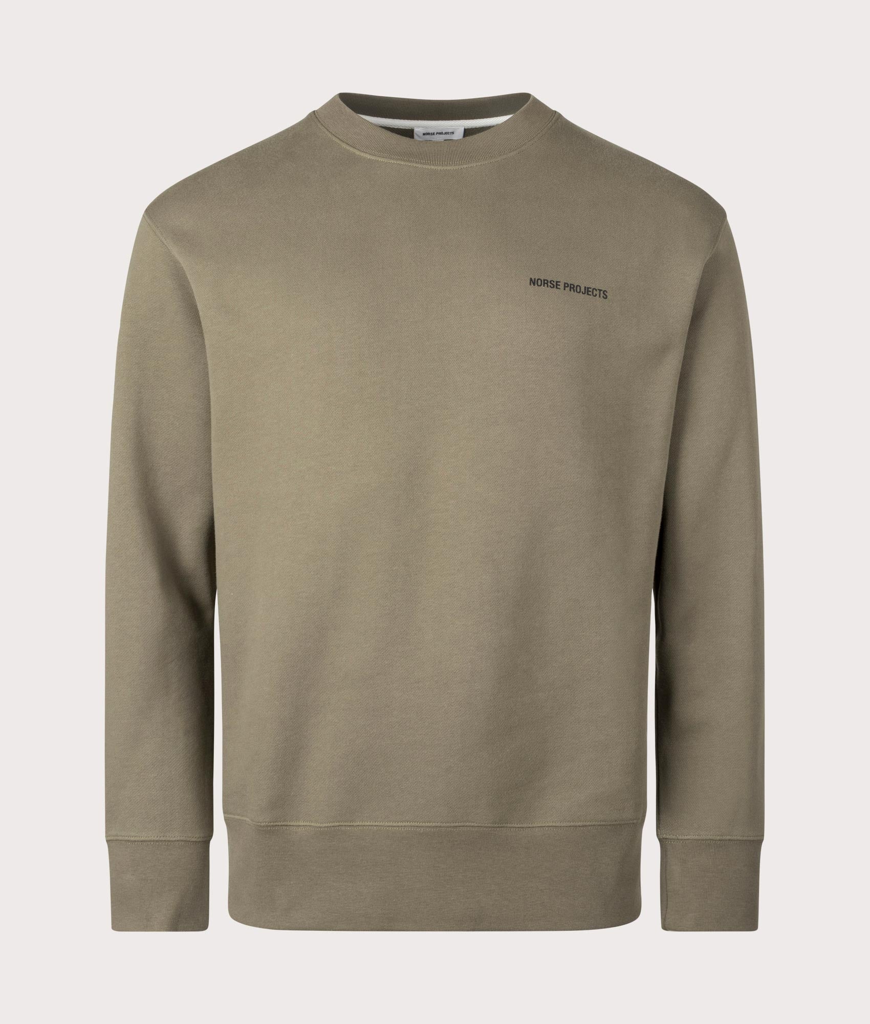 Norse Projects Mens Arne Relaxed Organic Logo Sweatshirt - Colour: 8076 Sediment Green - Size: Mediu