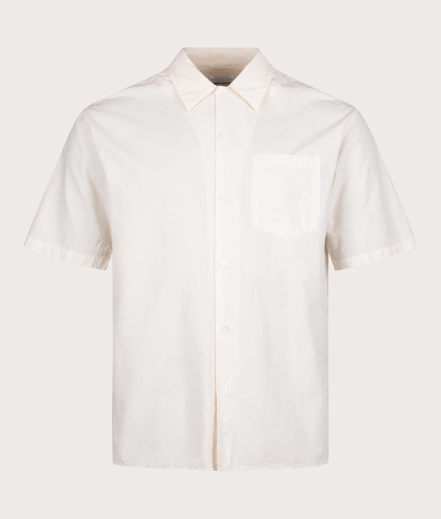 Norse Projects Mens Relaxed Fit Carsten Cotton Tencel Shirt - Colour: 0262 Enamel White - Size: XL