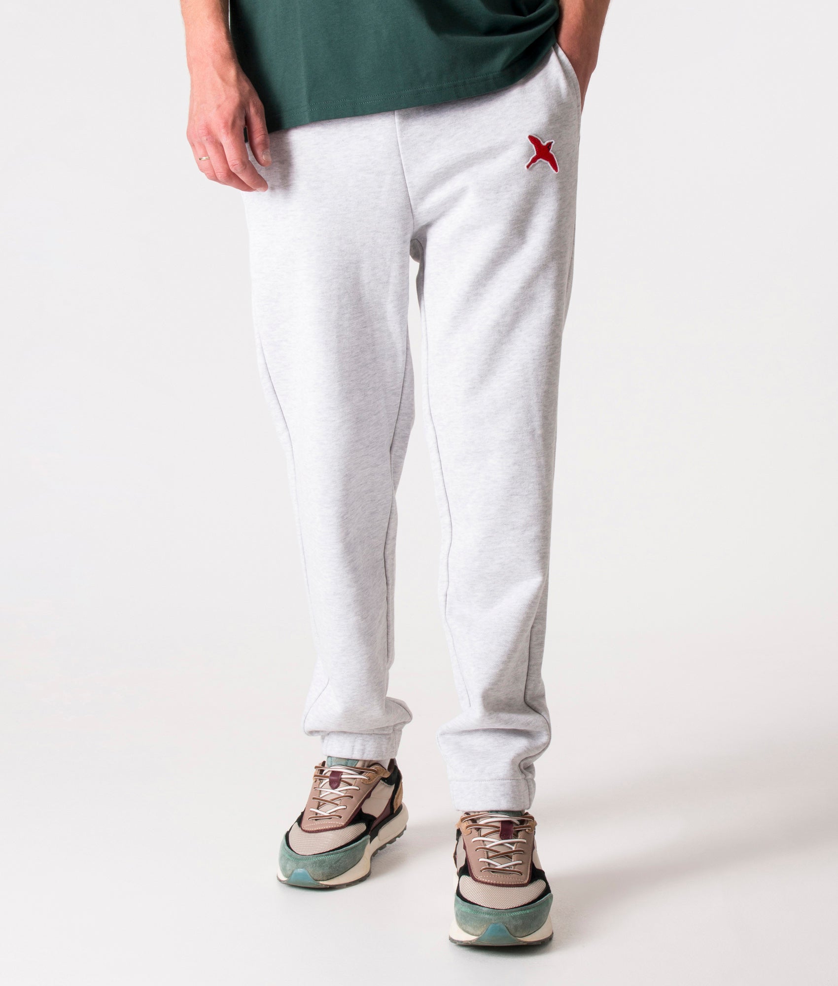 Axel Arigato Mens Relaxed Fit Rouge Bee Bird Joggers - Colour: Light Grey Melange - Size: XL