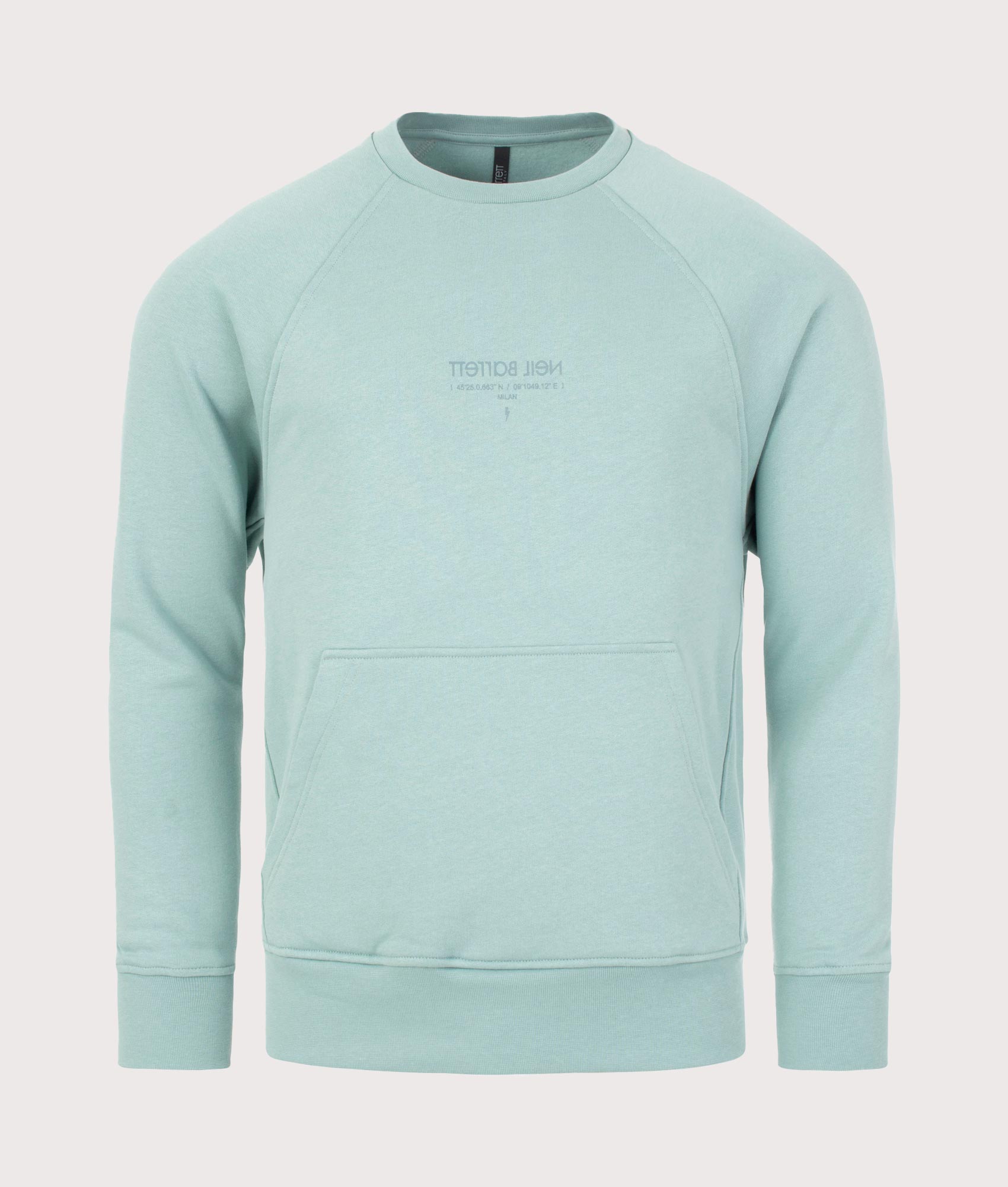 Neil Barrett Mens Logo and Coordinates Sweatshirt - Colour: 3201 JADE/DK JADE - Size: XL