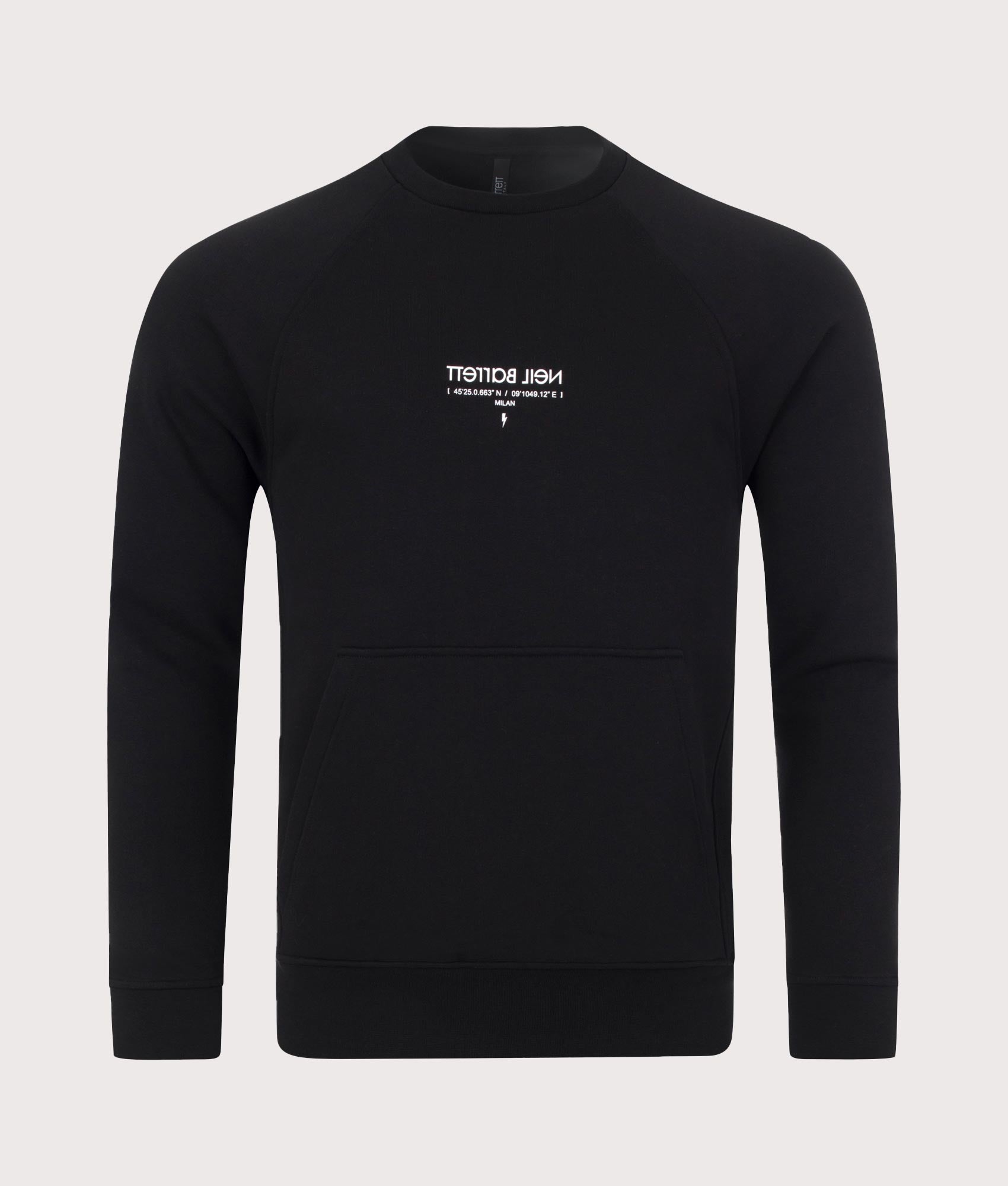 Neil Barrett Mens Logo and Coordinates Sweatshirt - Colour: 524 BLACK/WHITE - Size: Large