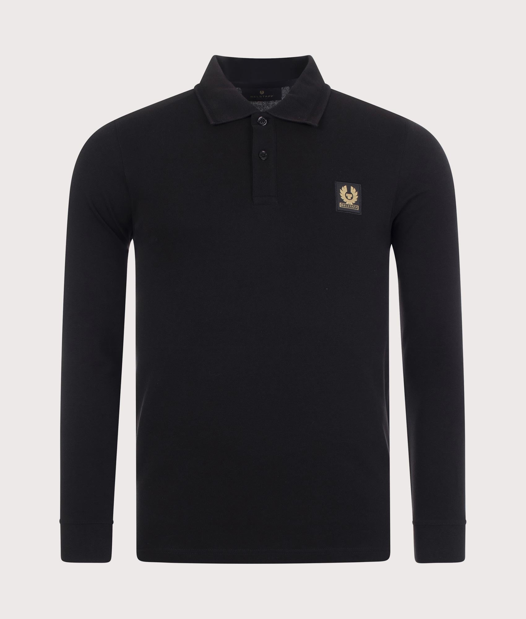 Belstaff Mens Belstaff Long Sleeve Polo Shirt - Colour: Black - Size: XL