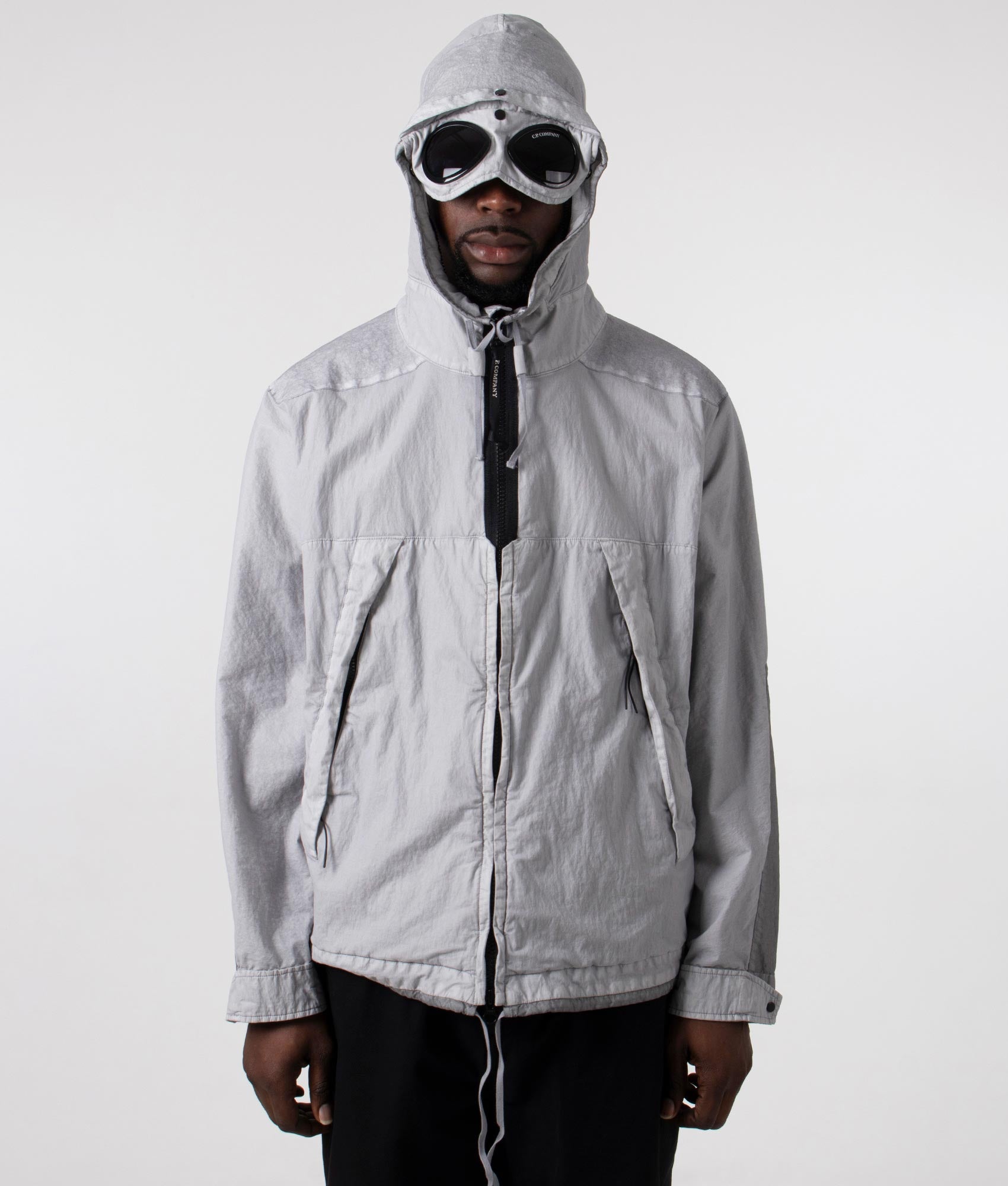 C.P. Company Mens 50 Fili Gum Mixed Goggle Jacket - Colour: 913 Drizzle Grey - Size: 48/M