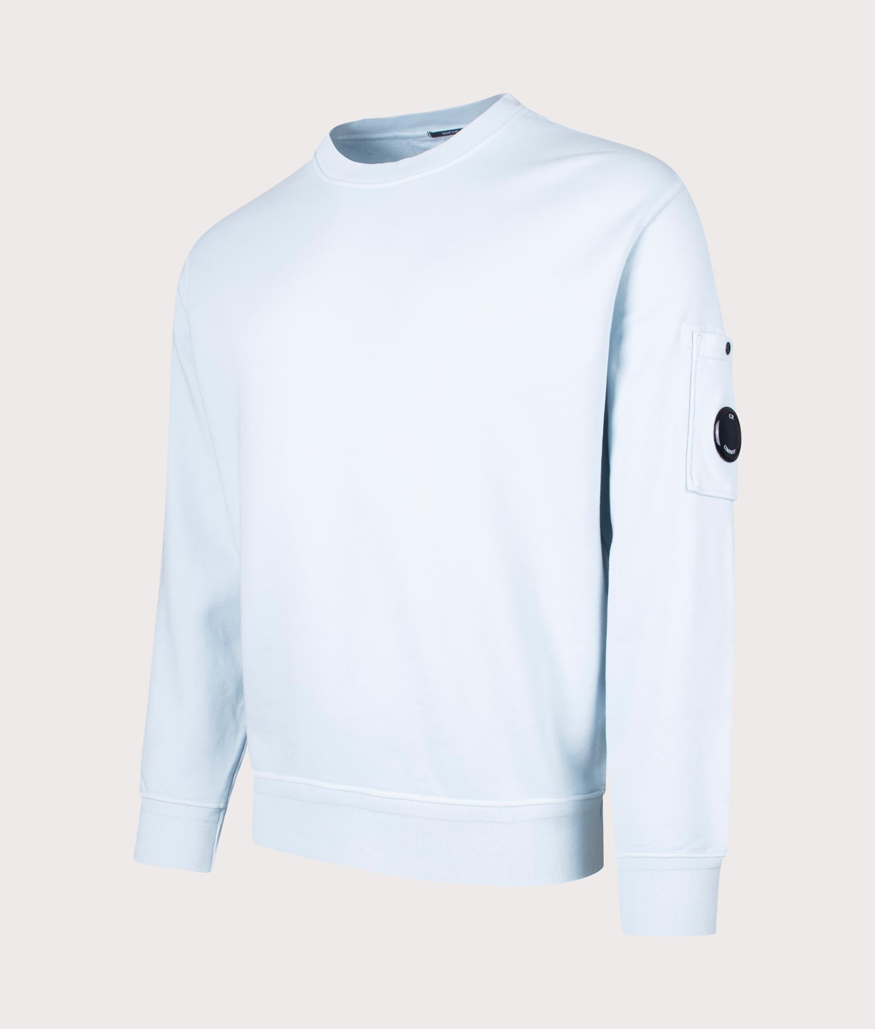 C.P. Company Mens Cotton Diagonal Fleece Lens Sweatshirt - Colour: 806 Starlight Blue - Size: XL
