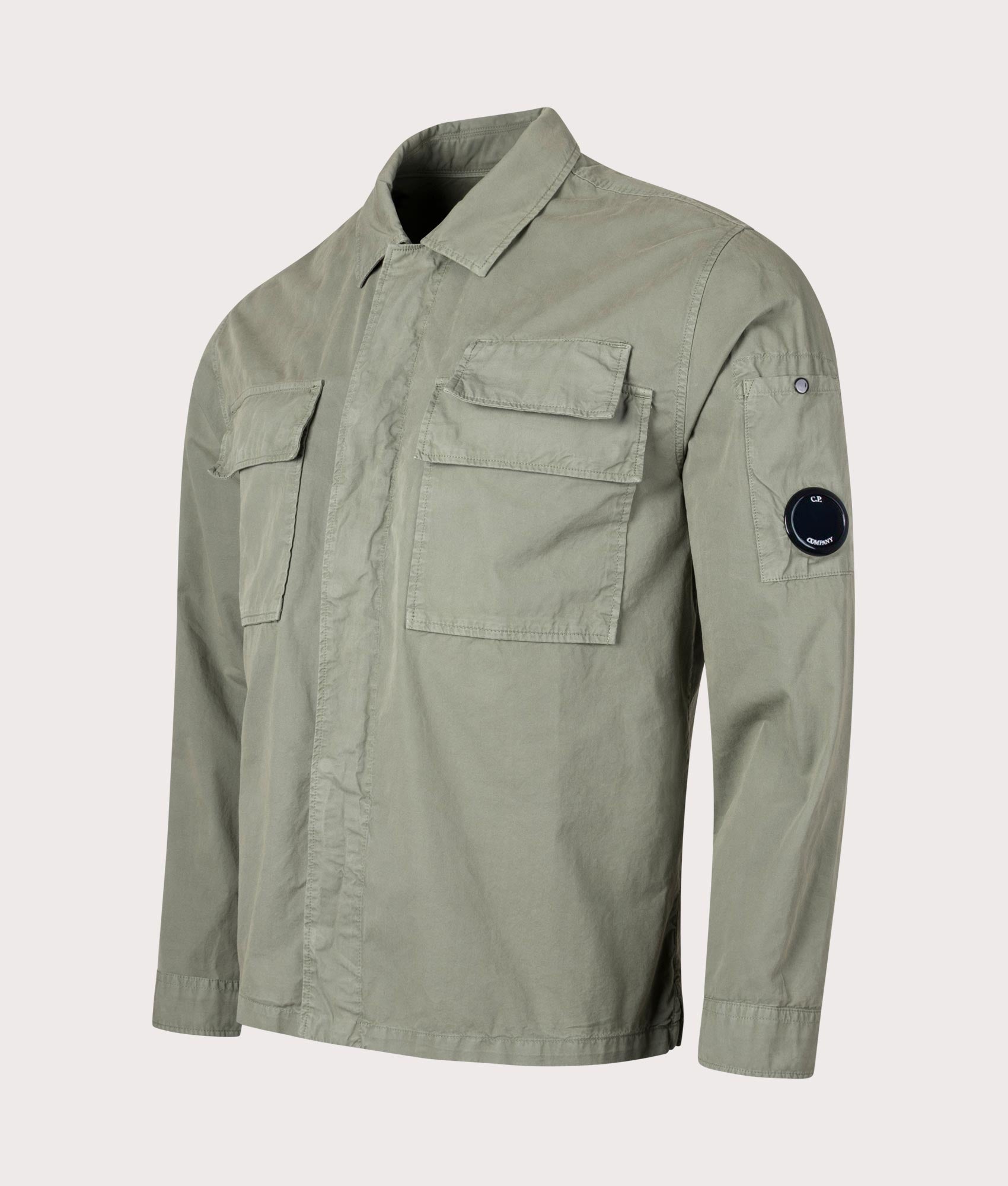 C.P. Company Mens Gabardine Shirt - Colour: 627 Agave Green - Size: XL