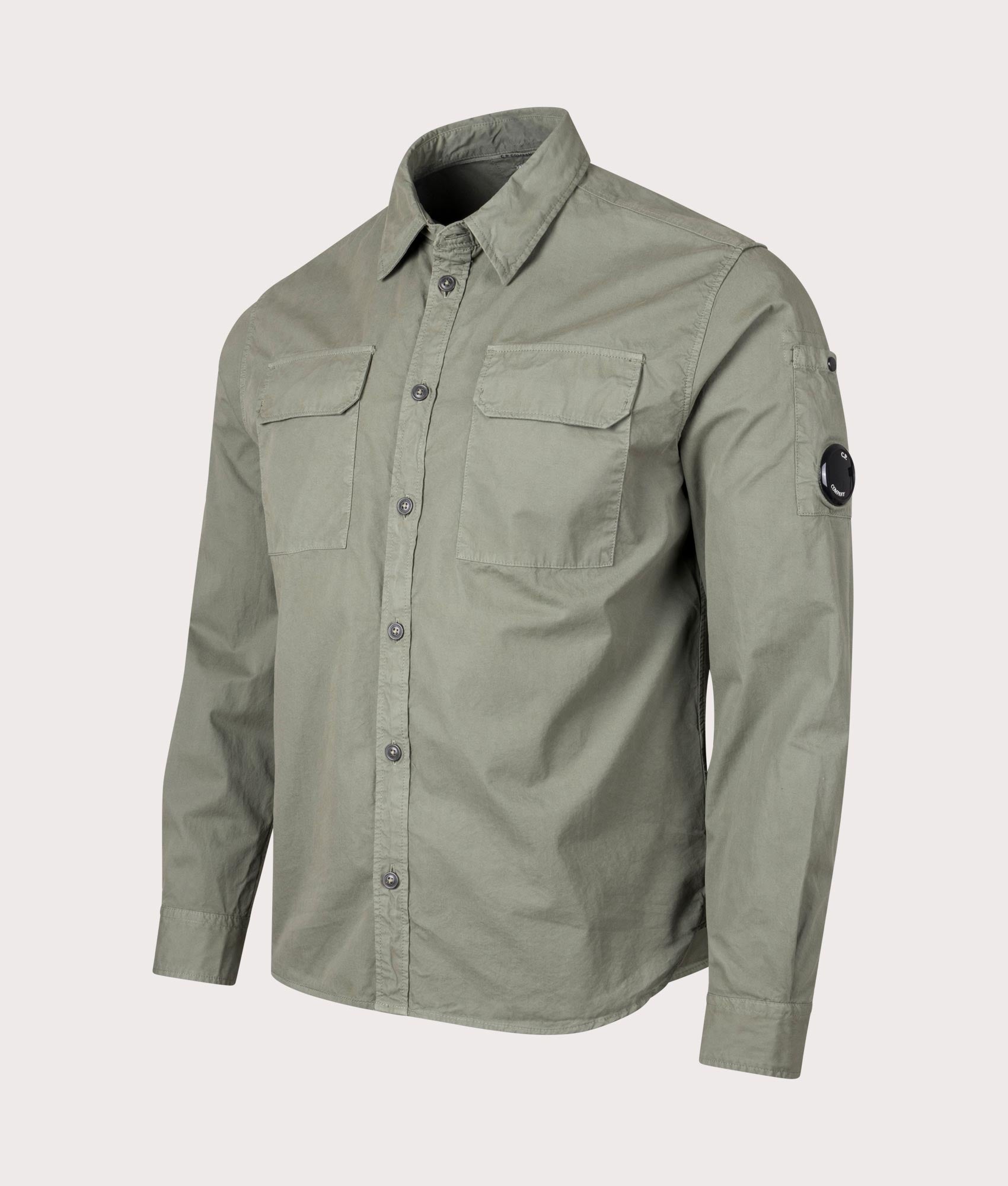 C.P. Company Mens Gabardine Pocket Shirt - Colour: 627 Agave Green - Size: XL