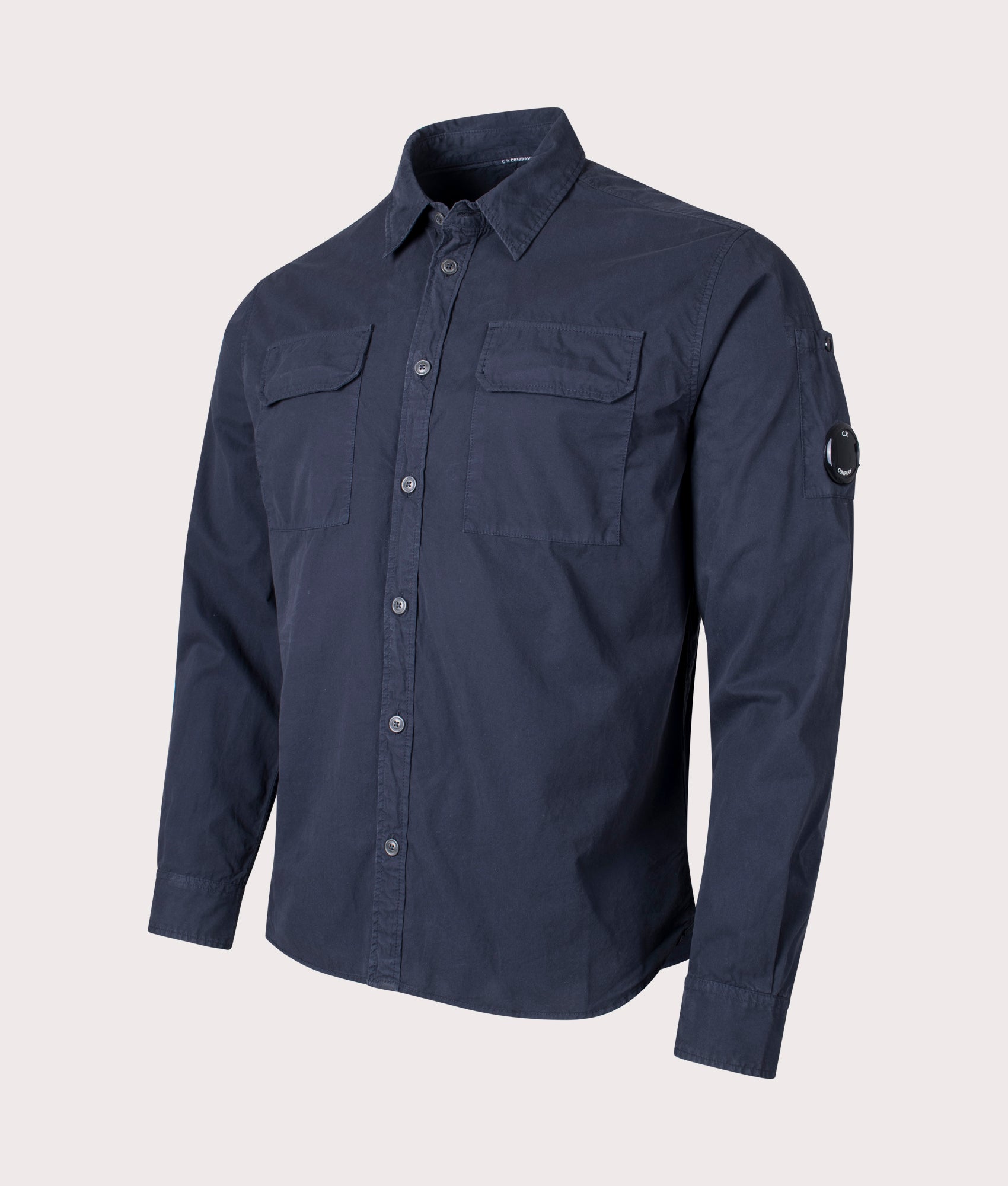 C.P. Company Mens Gabardine Pocket Shirt - Colour: 888 Total Eclipse - Size: Large