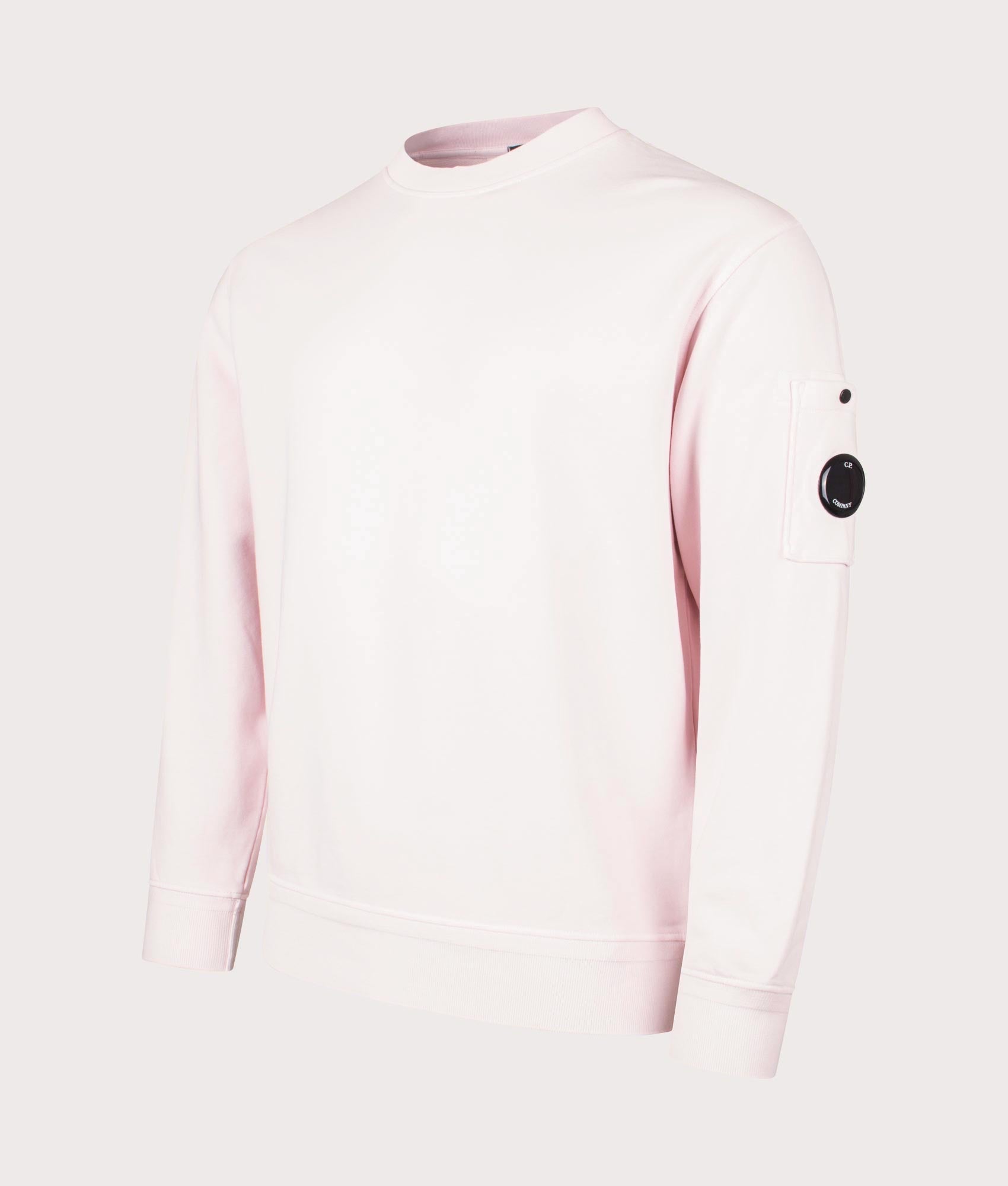 C.P. Company Mens Cotton Diagonal Fleece Lens Sweatshirt - Colour: 501 Heavenly Pink - Size: XL