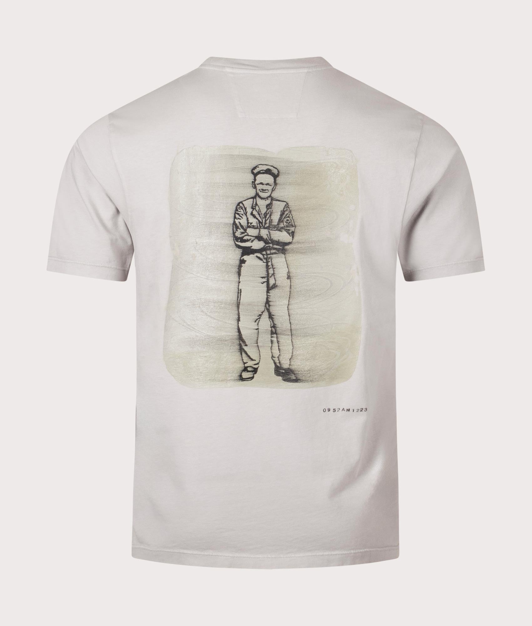 C.P. Company Mens 24/1 Jersey Artisinal British Sailor T-Shirt - Colour: 913 Drizzle Grey - Size: La