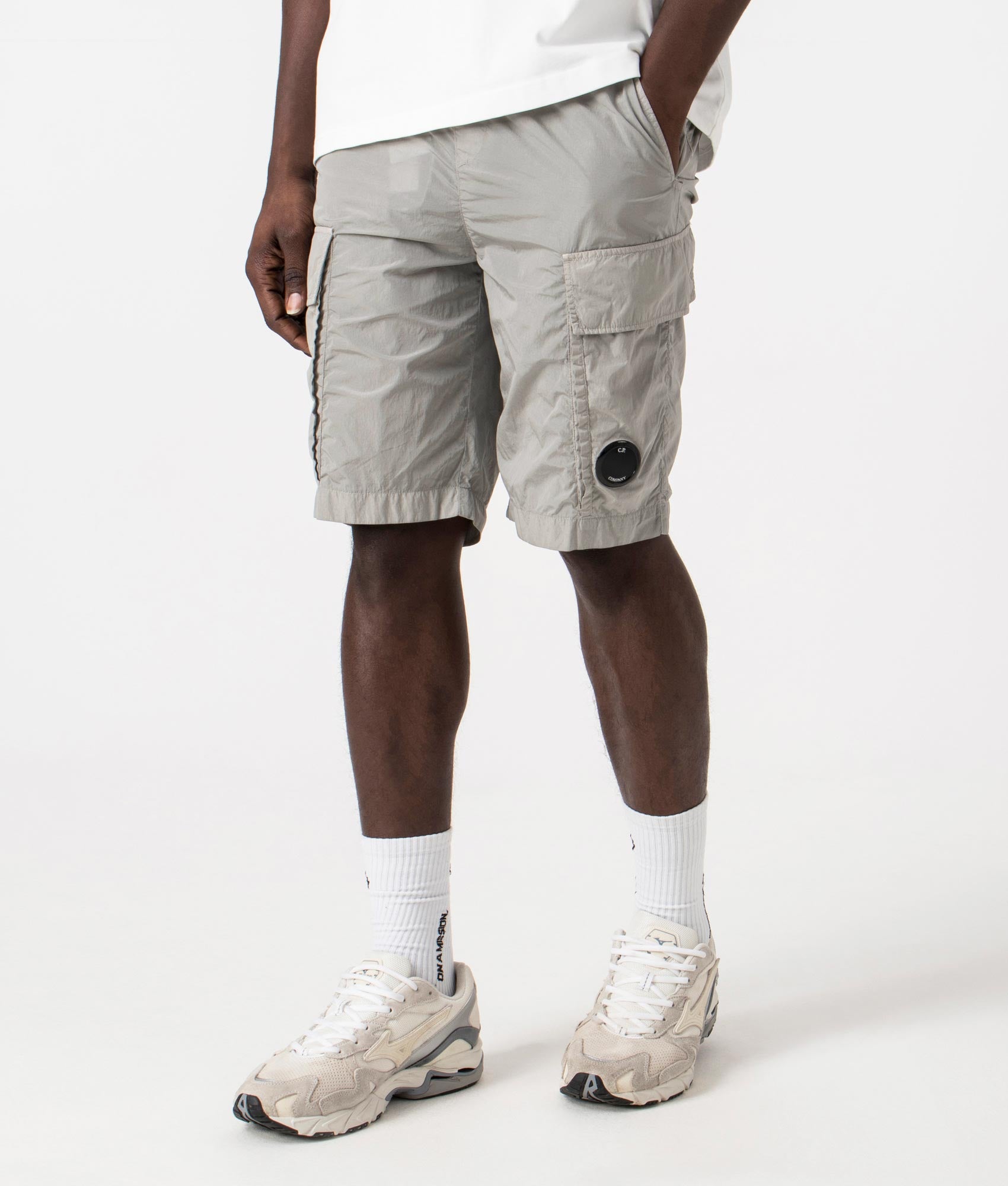 C.P. Company Mens Chrome-R Cargo Bermuda Shorts - Colour: 913 Drizzle Grey - Size: 36W