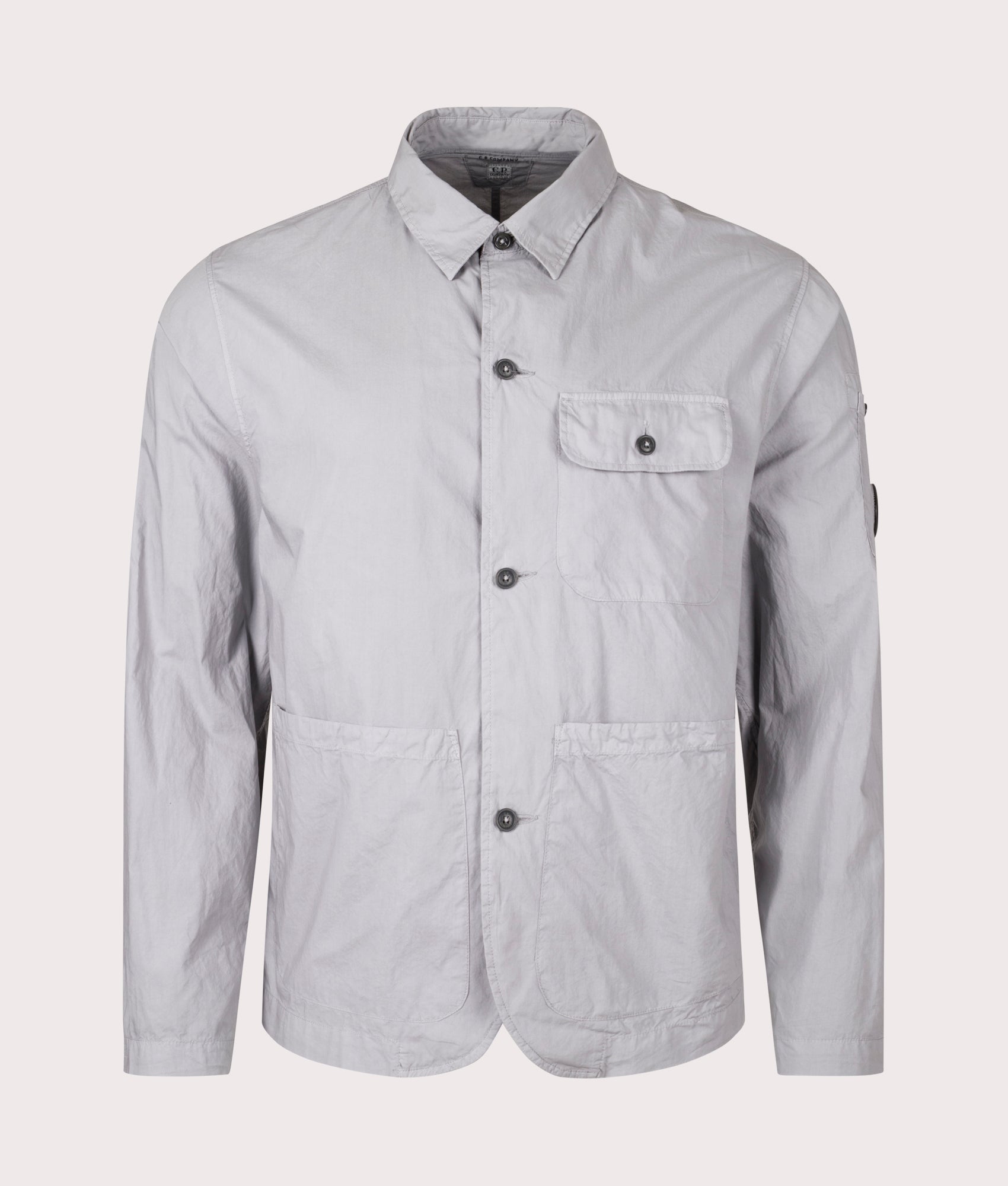 C.P. Company Mens Popeline Workwear Shirt - Colour: 913 Drizzle Grey - Size: XXL