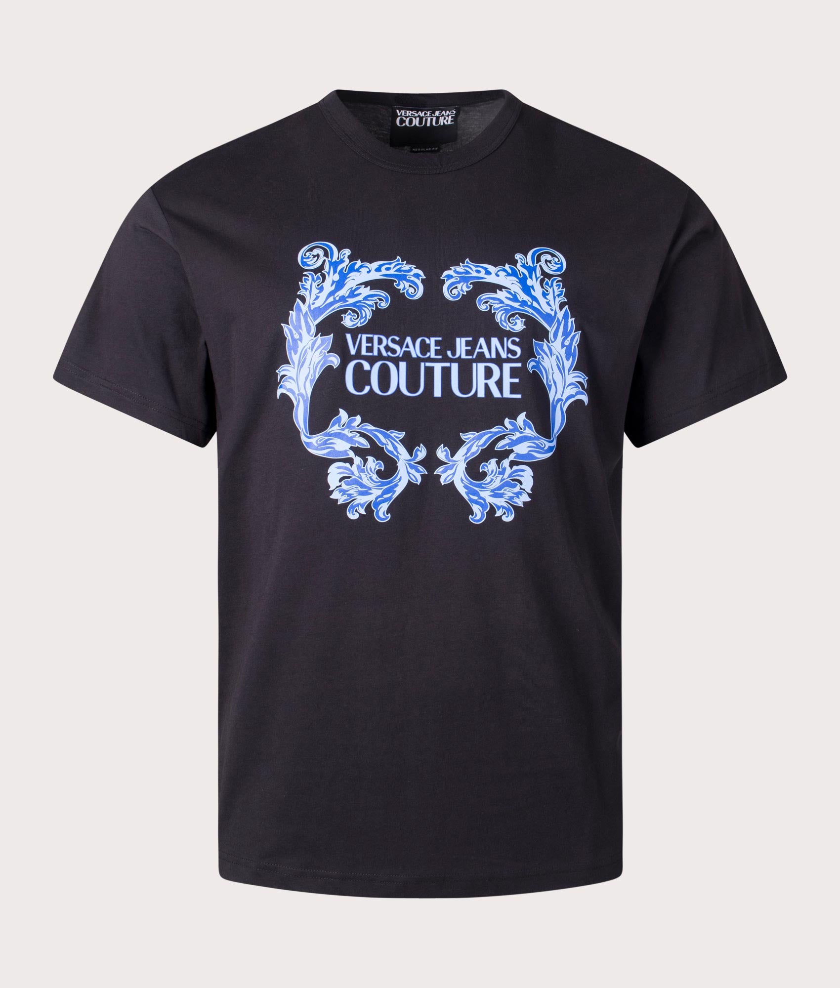 Versace Jeans Couture Mens Rubberised Logo Baroque T-Shirt - Colour: 899 Black - Size: Large
