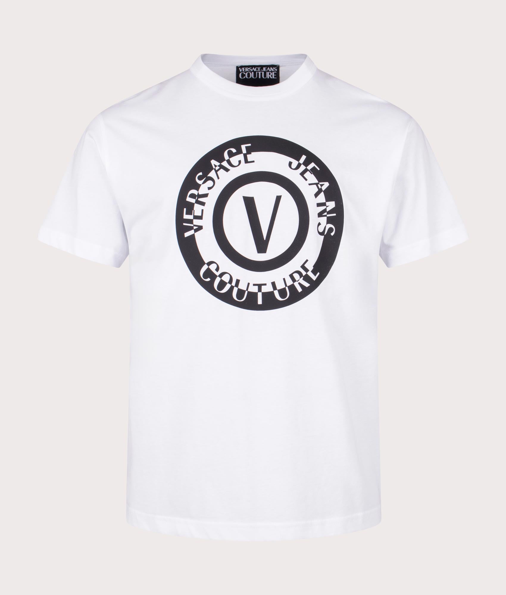 Versace Jeans Couture Mens Relaxed Fit V Emblem Seas T-Shirt - Colour: 003 White - Size: XXL