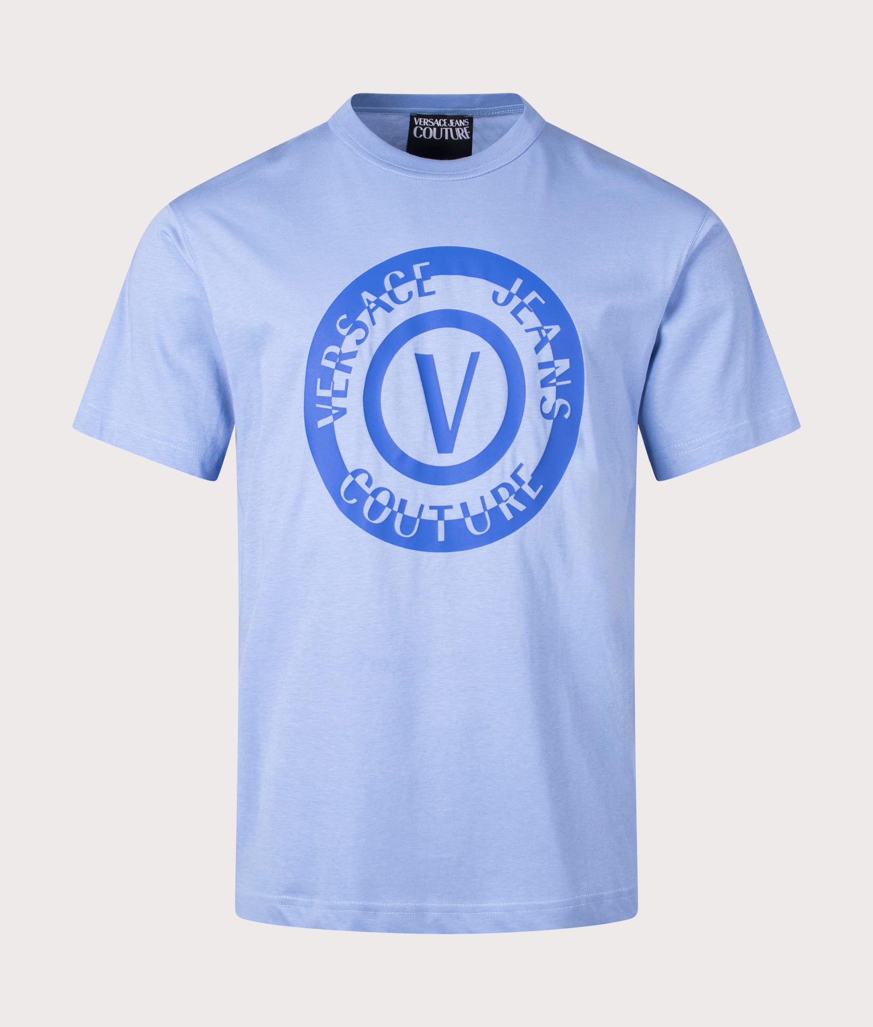 Versace Jeans Couture Mens Relaxed Fit V Emblem Seas T-Shirt - Colour: 261 Cerulean - Size: Large
