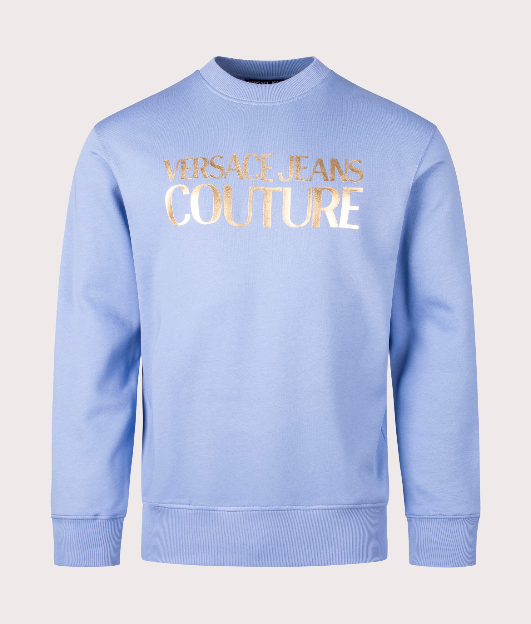 Versace Jeans Couture Mens Relaxed Fit Logo T Foil Sweatshirt - Colour: G26 Cerulean/Gold - Size: La