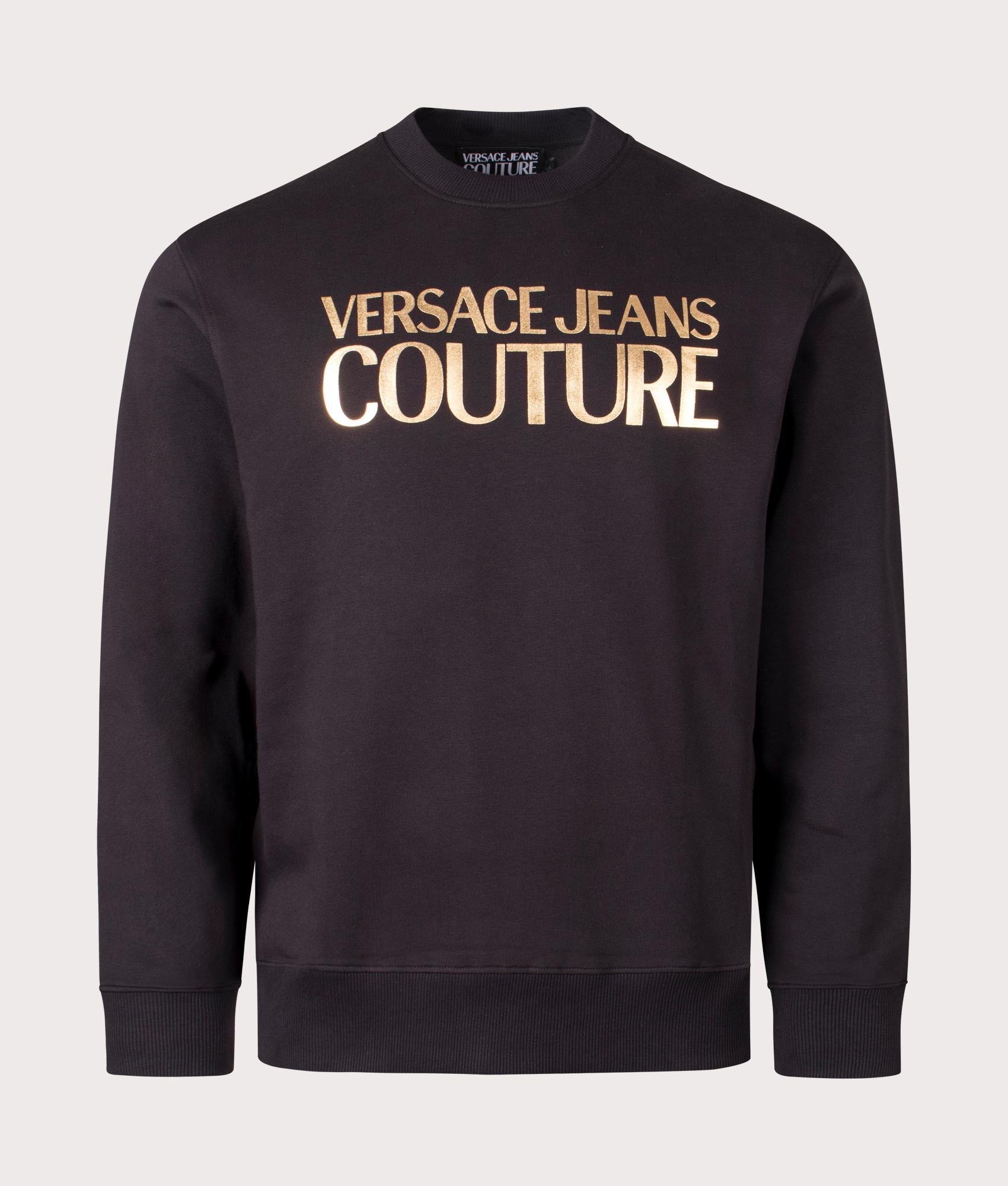 Versace Jeans Couture Mens Relaxed Fit Logo T Foil Sweatshirt - Colour: G89 Black/Gold - Size: Large