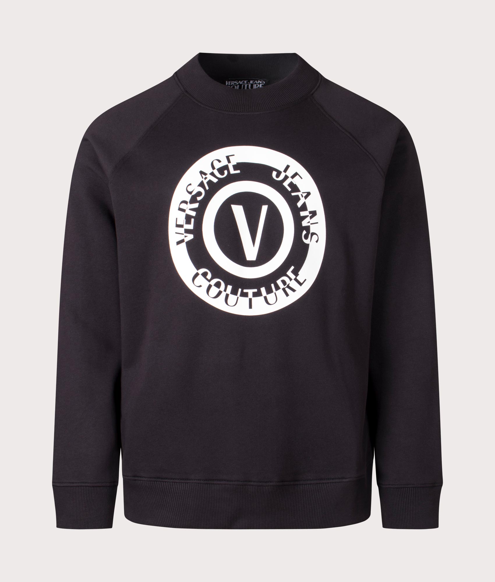 Versace Jeans Couture Mens Relaxed Fit V Emblem Seas Sweatshirt - Colour: 899 Black - Size: Large