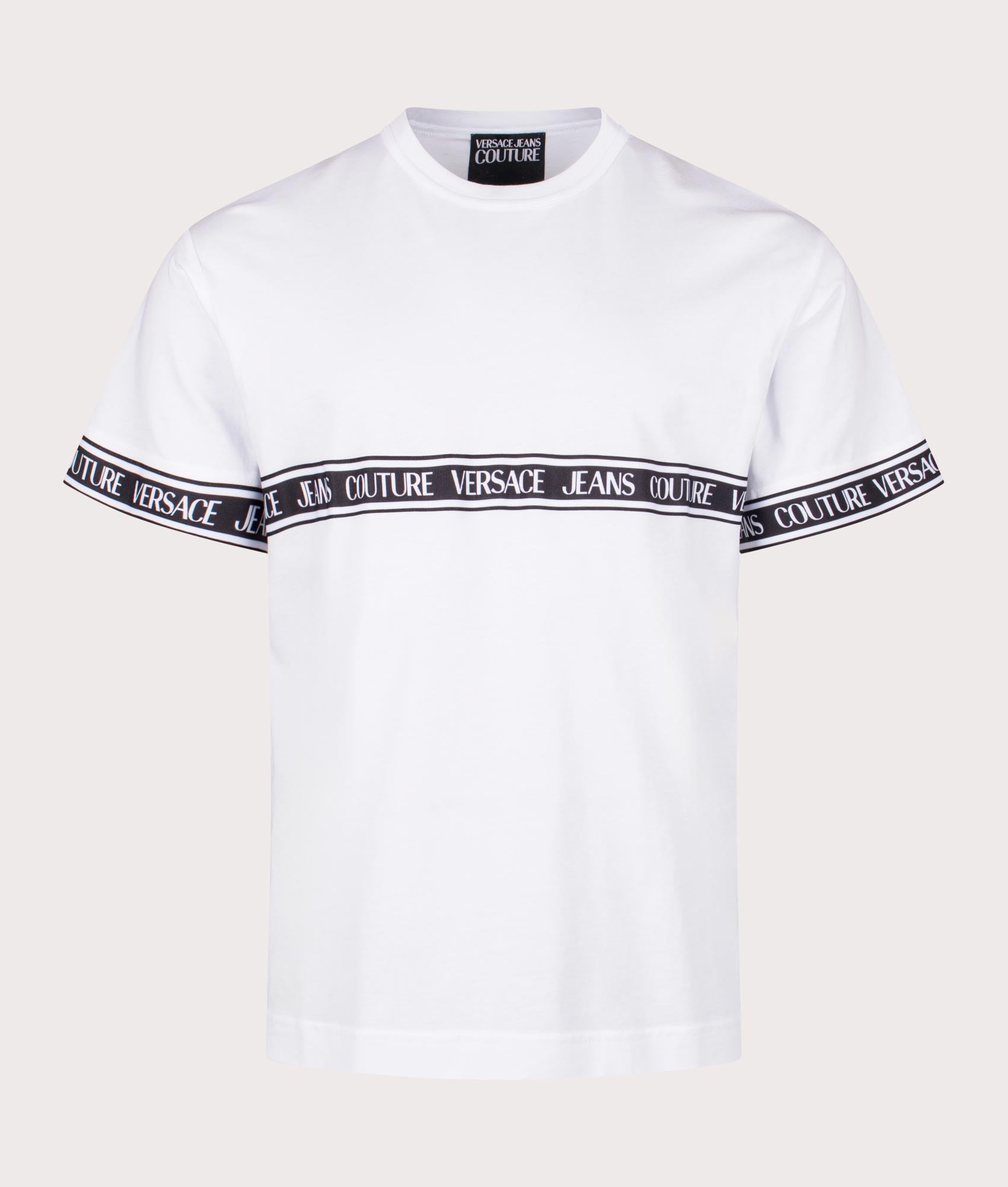 Versace Jeans Couture Mens Relaxed Fit R Taped T-Shirt - Colour: 003 White - Size: XL