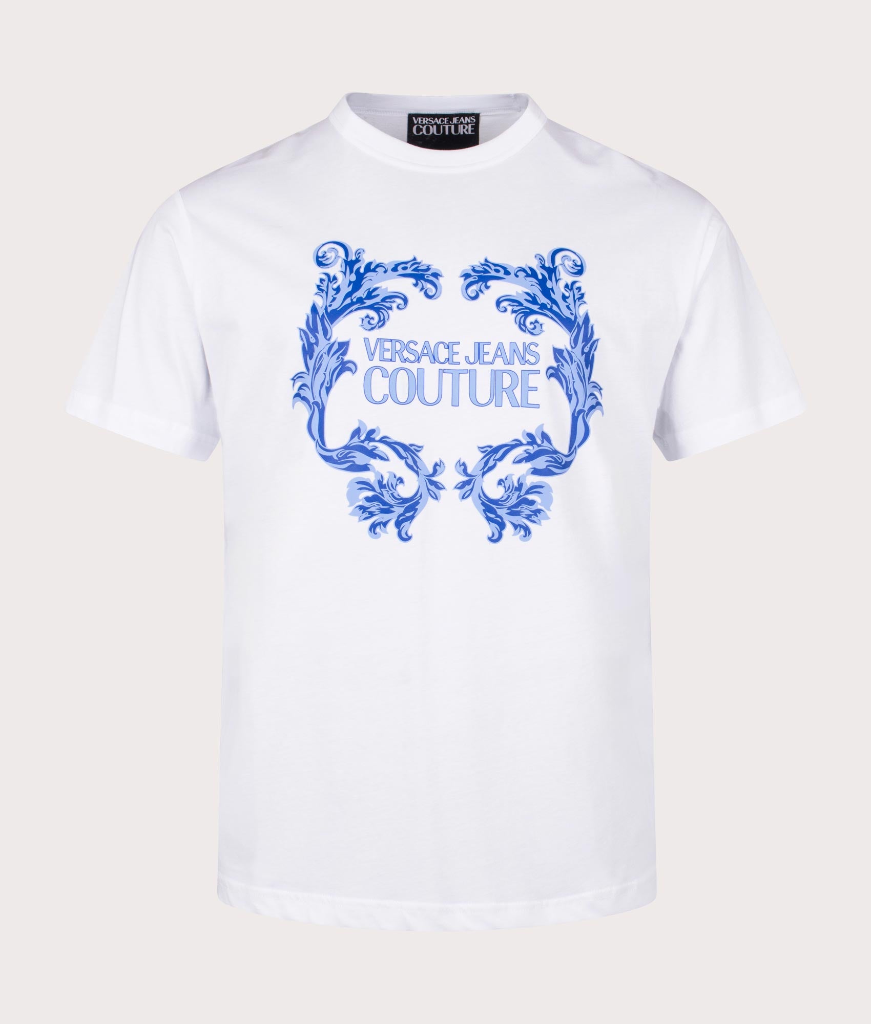 Versace Jeans Couture Mens Rubberised Logo Baroque T-Shirt - Colour: 003 White - Size: XL