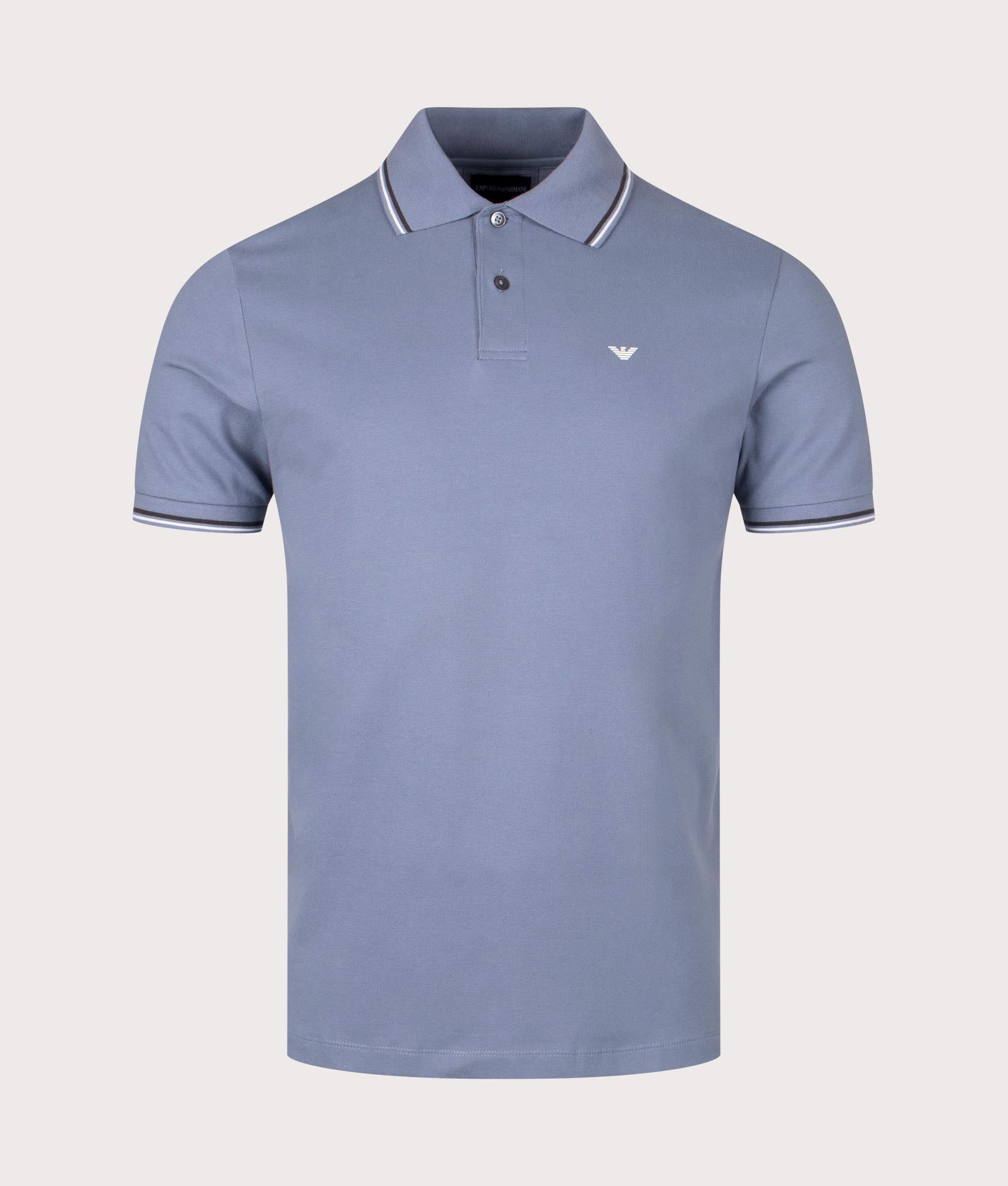 Emporio Armani Mens Essential Stretch Pique Polo Shirt - Colour: 0638 Pietra Focaia - Size: Large