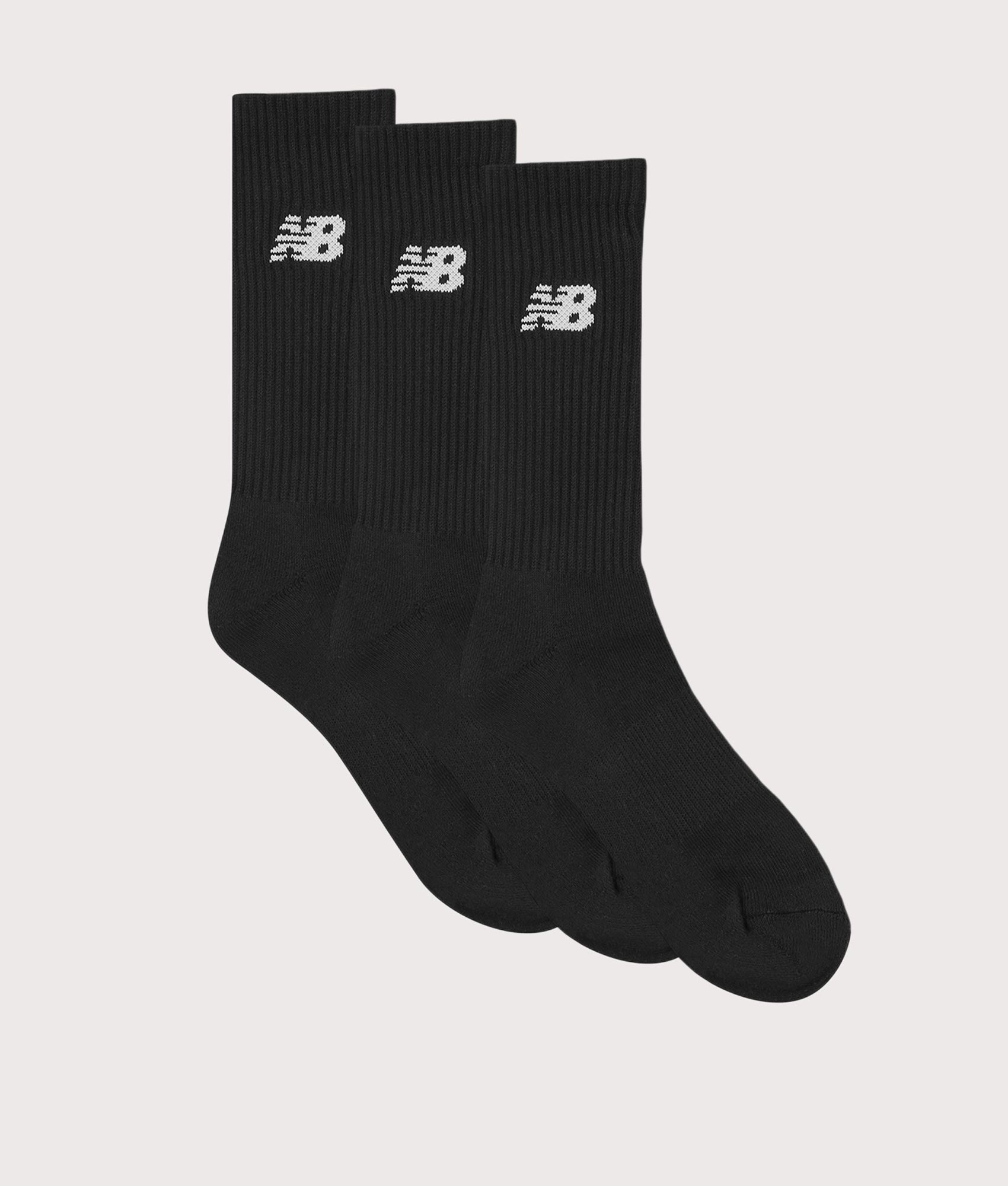 New Balance Mens NB Everyday 3 Pack Crew Socks - Colour: BK Black - Size: Large