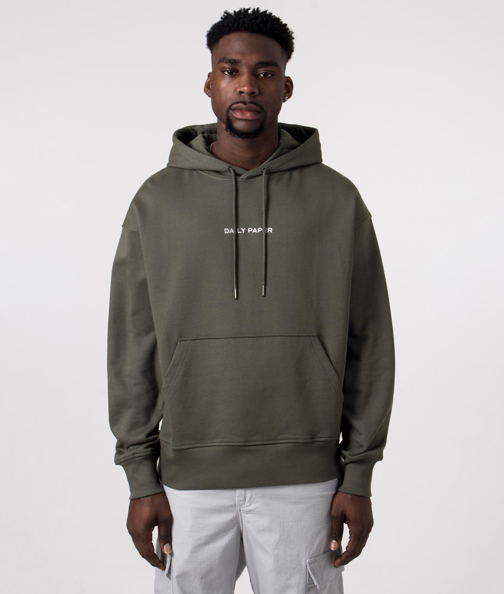 Daily Paper Mens Relaxed Fit Logotype Hoodie - Colour: Chimera Green - Size: Large