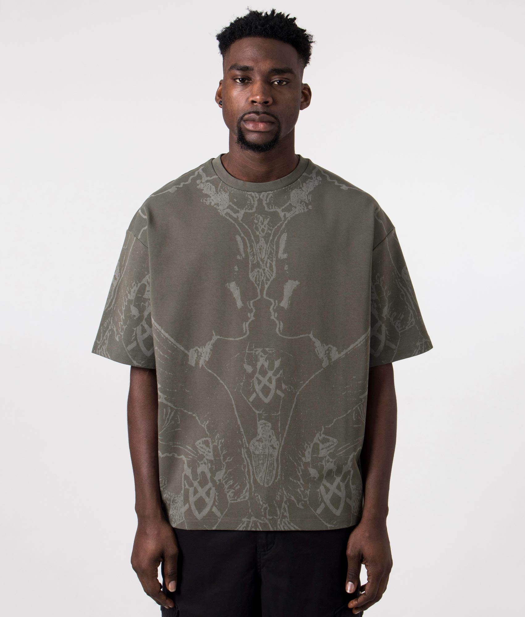 Daily Paper Mens Oversized Secret Rhythm T-Shirt - Colour: Chimera Green - Size: Large