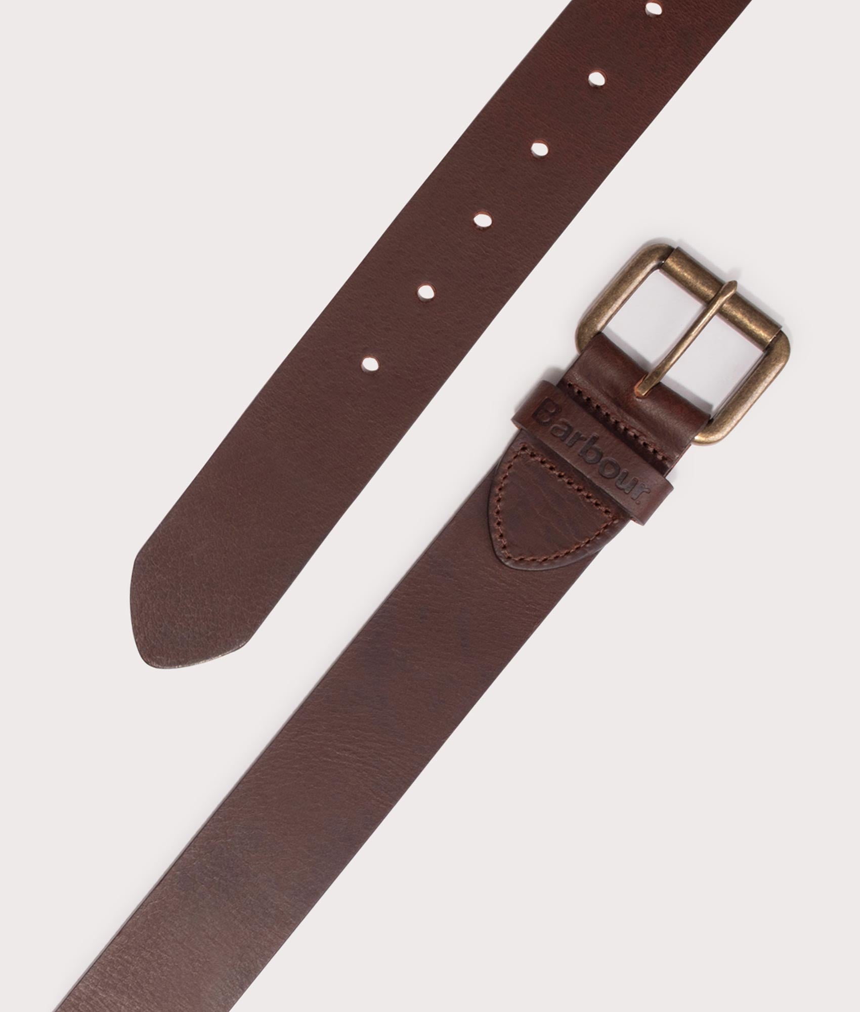 Barbour Lifestyle Mens Allanton Matt Leather Belt - Colour: BR51 Brown - Size: Large