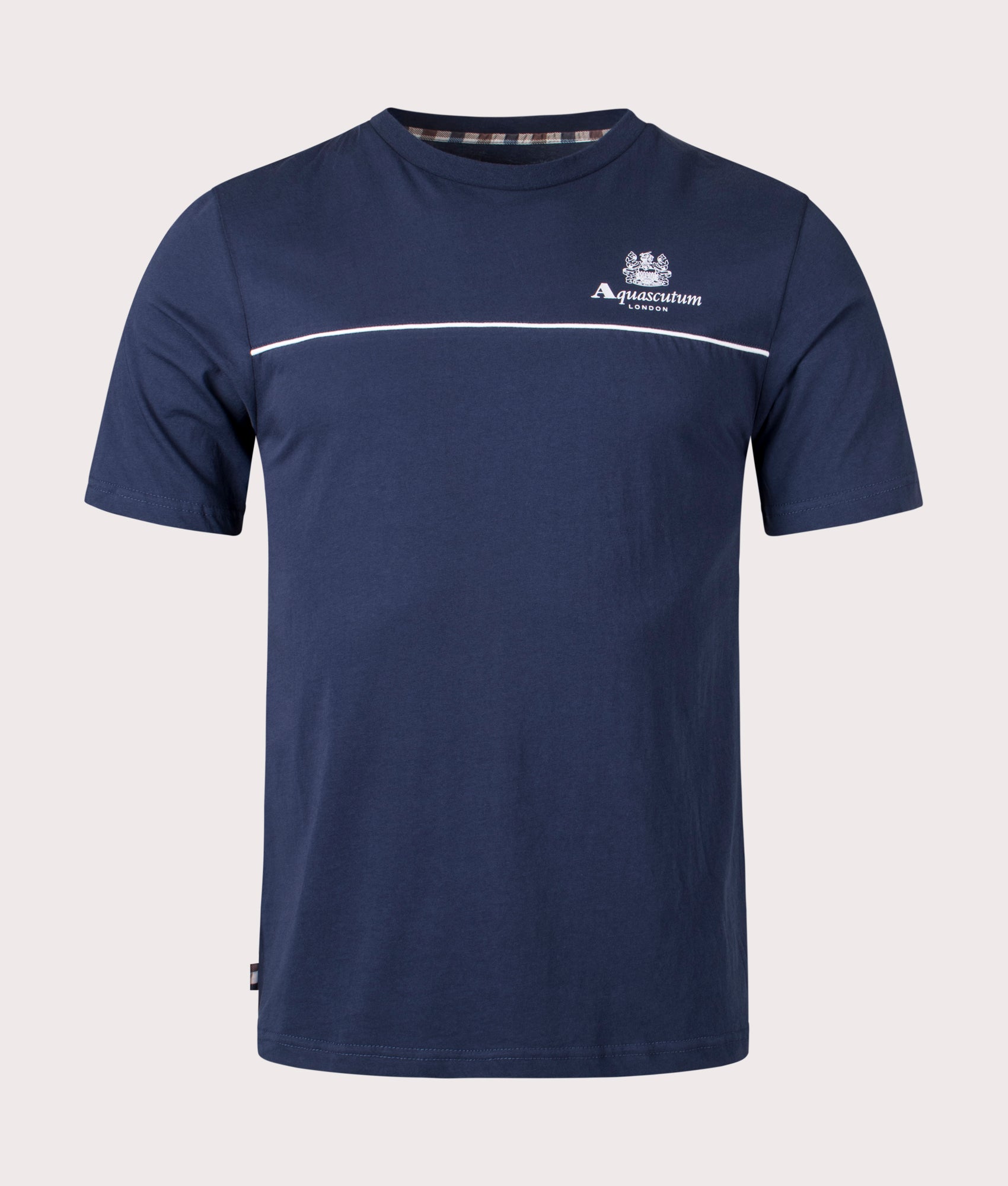 Aquascutum Mens Active Piping T-Shirt - Colour: 11 Navy - Size: Large
