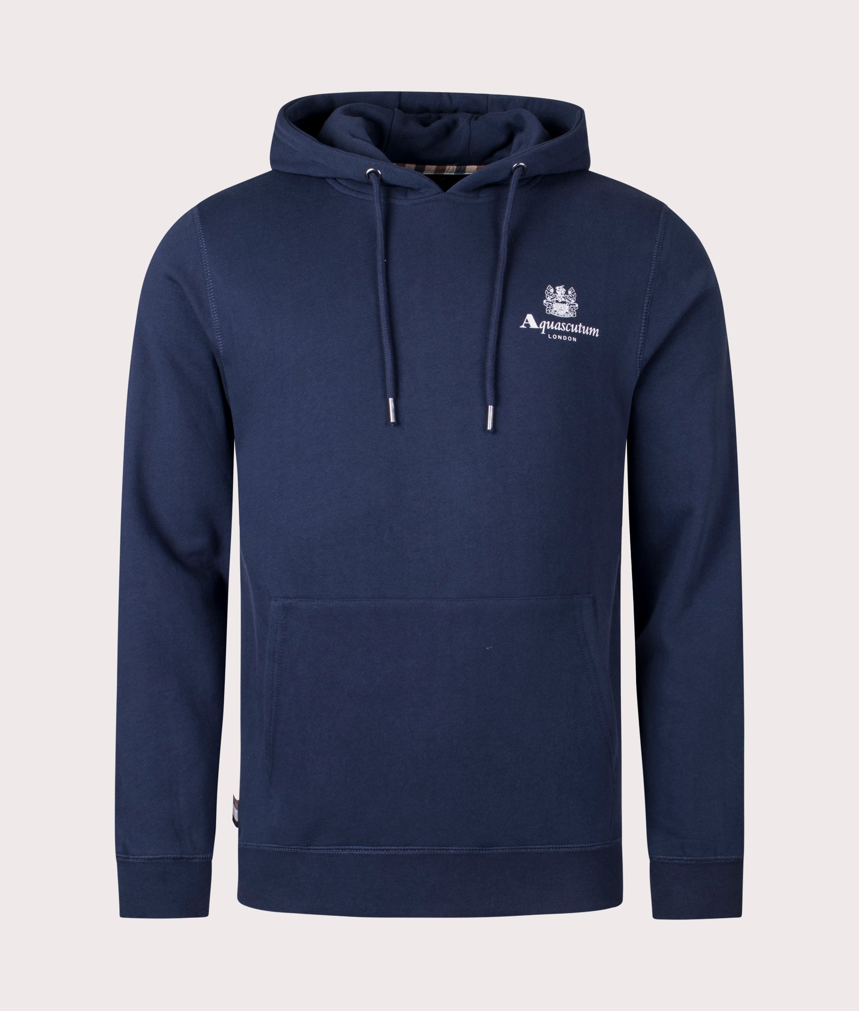 Aquascutum Mens Active Small Logo Hoodie - Colour: 11 Navy - Size: Medium