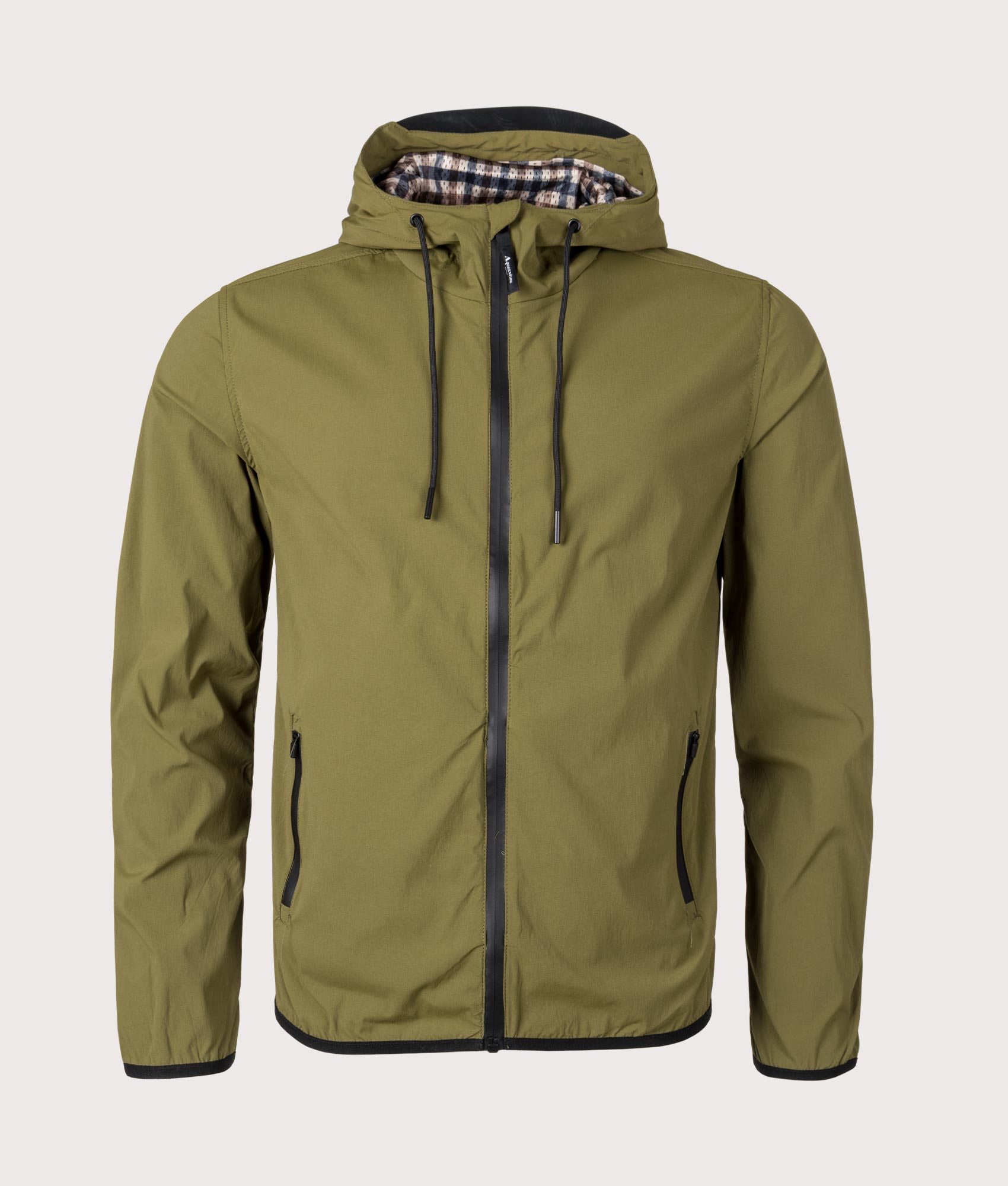 Aquascutum Mens Active Hooded Shell Jacket - Colour: 06 Army Green - Size: Medium