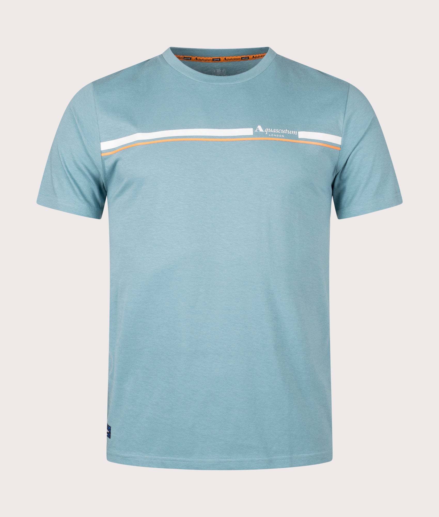 Aquascutum Mens Active Cotton Stripes T-Shirt - Colour: 18 Avio - Size: Medium