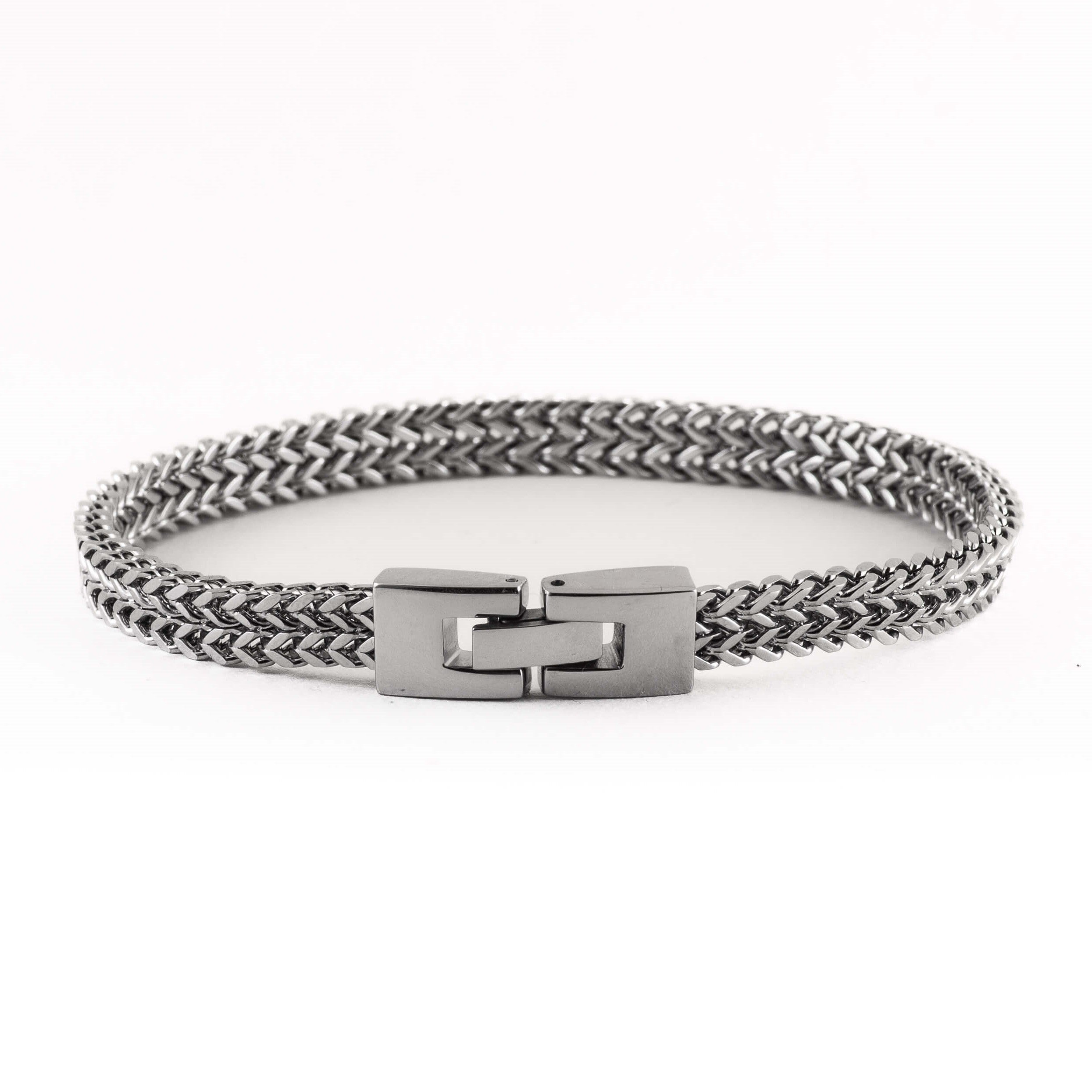 Mysterious Jeweller Mens 21cm Stainless Steel Keel Link Bracelet - Colour: Silver - Size: 21cm