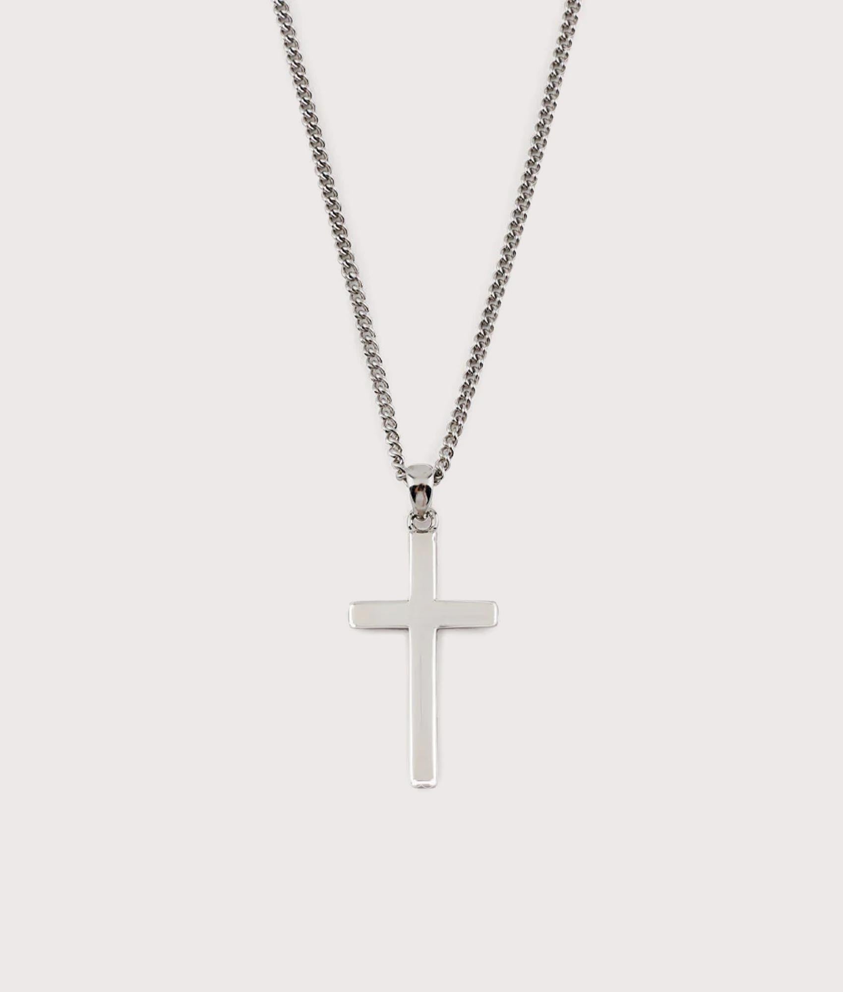 Serge DeNimes Mens Silver Cross Necklace - Colour: Silver - Size: One Size