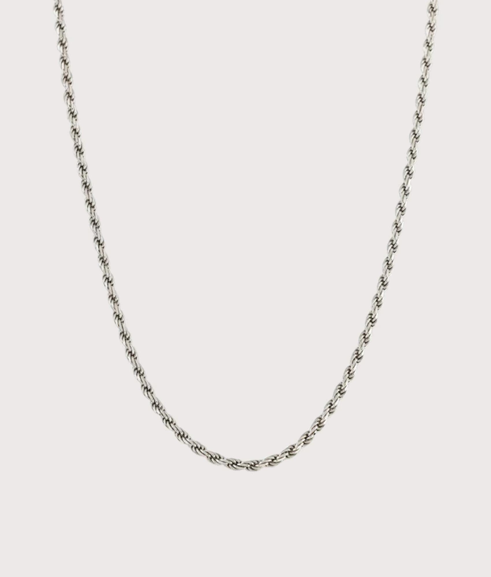 Serge DeNimes Mens Silver Rope Necklace - Colour: Silver - Size: One Size