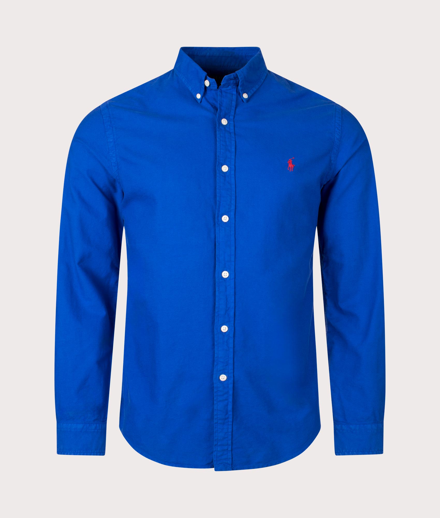 Polo Ralph Lauren Mens Slim Fit Garment-Dyed Oxford Shirt - Colour: 043 New Sapphire - Size: XL