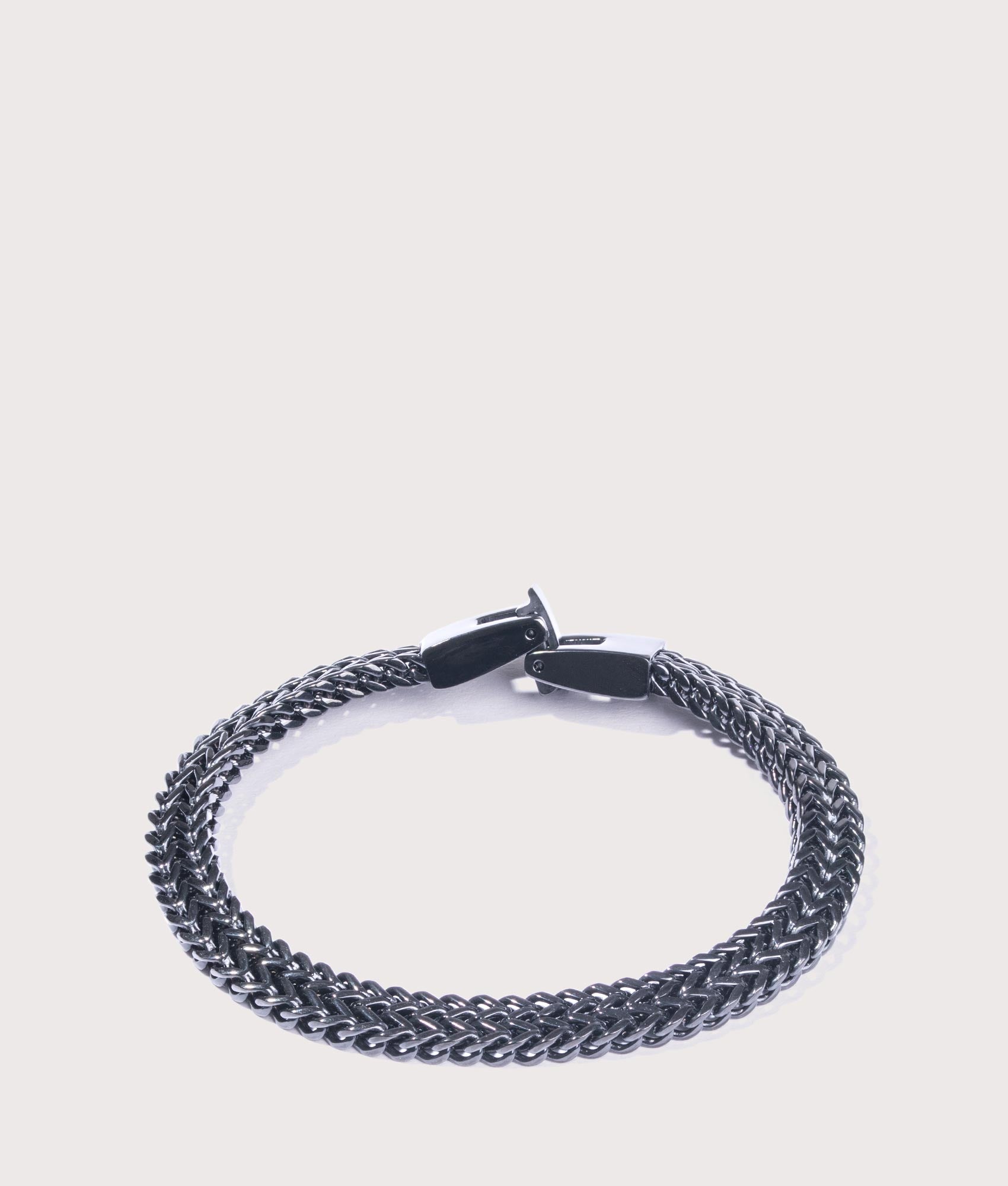 Mysterious Jeweller Mens 19cm Stainless Steel Keel Link Bracelet - Colour: Black - Size: 19cm