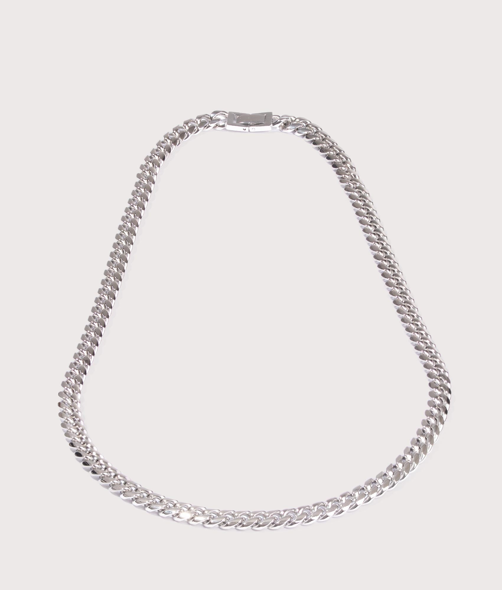 Mysterious Jeweller Mens 8mm Stainless Steel Cuban Link Chain 22" - Colour: Silver - Size: 8mm 