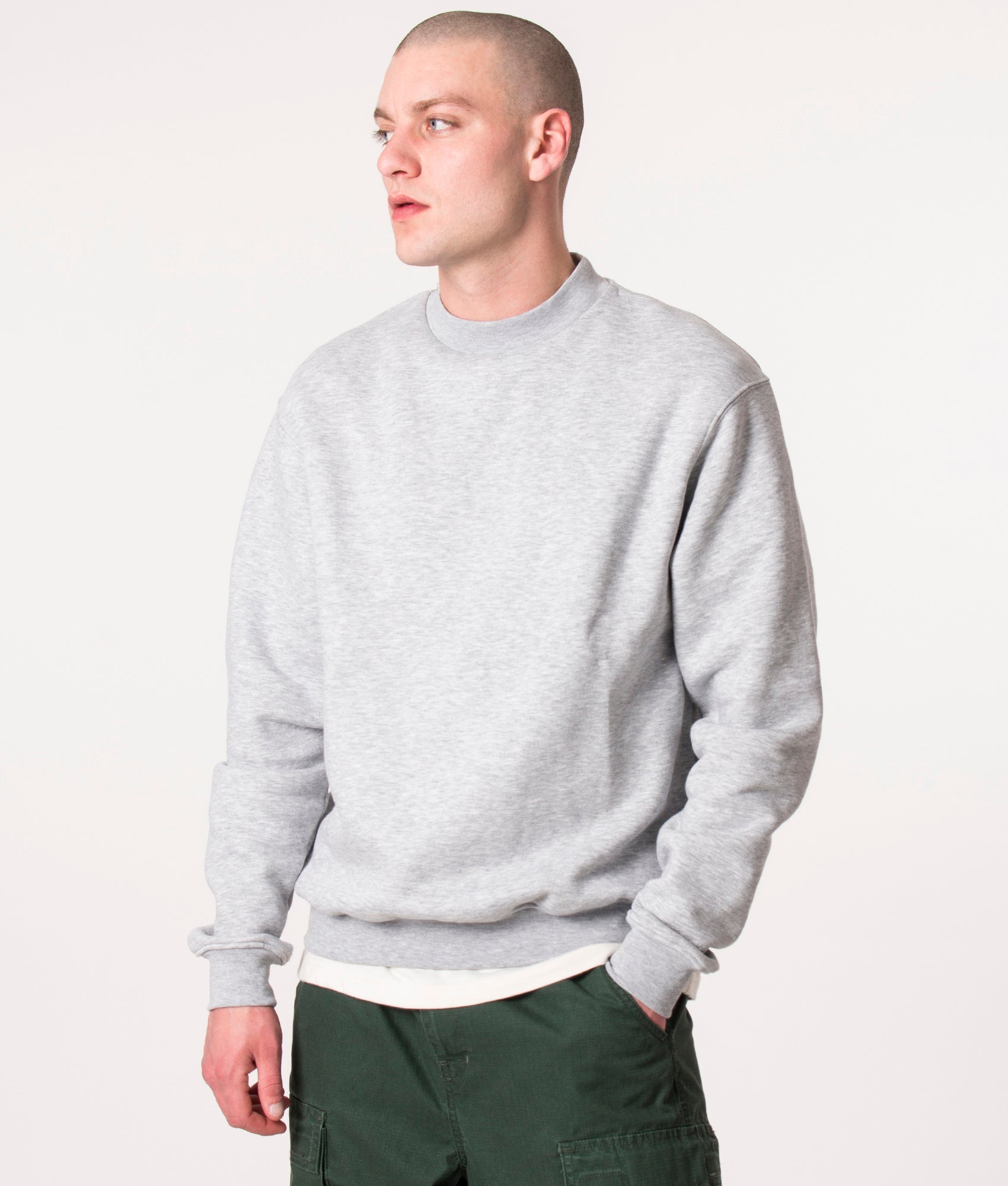 Faded Mens Crew Neck Core Sweatshirt - Colour: Grey - Size: Large