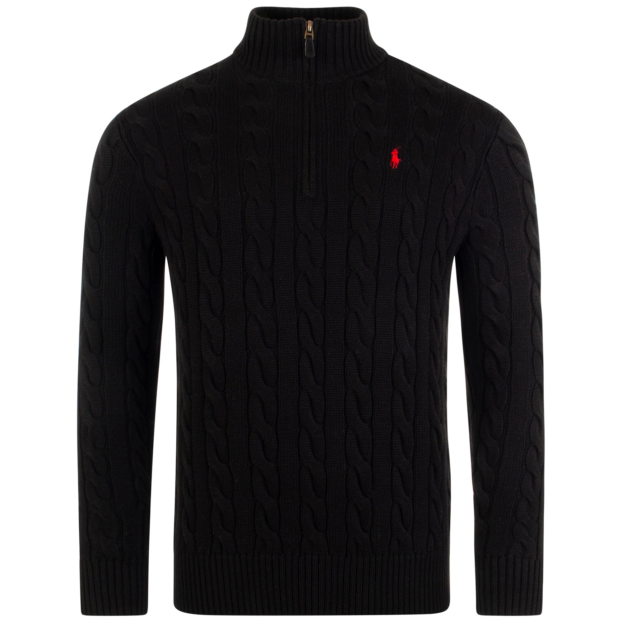 Cable Knit Quarter Zip Knit Polo Ralph Lauren EQVVS