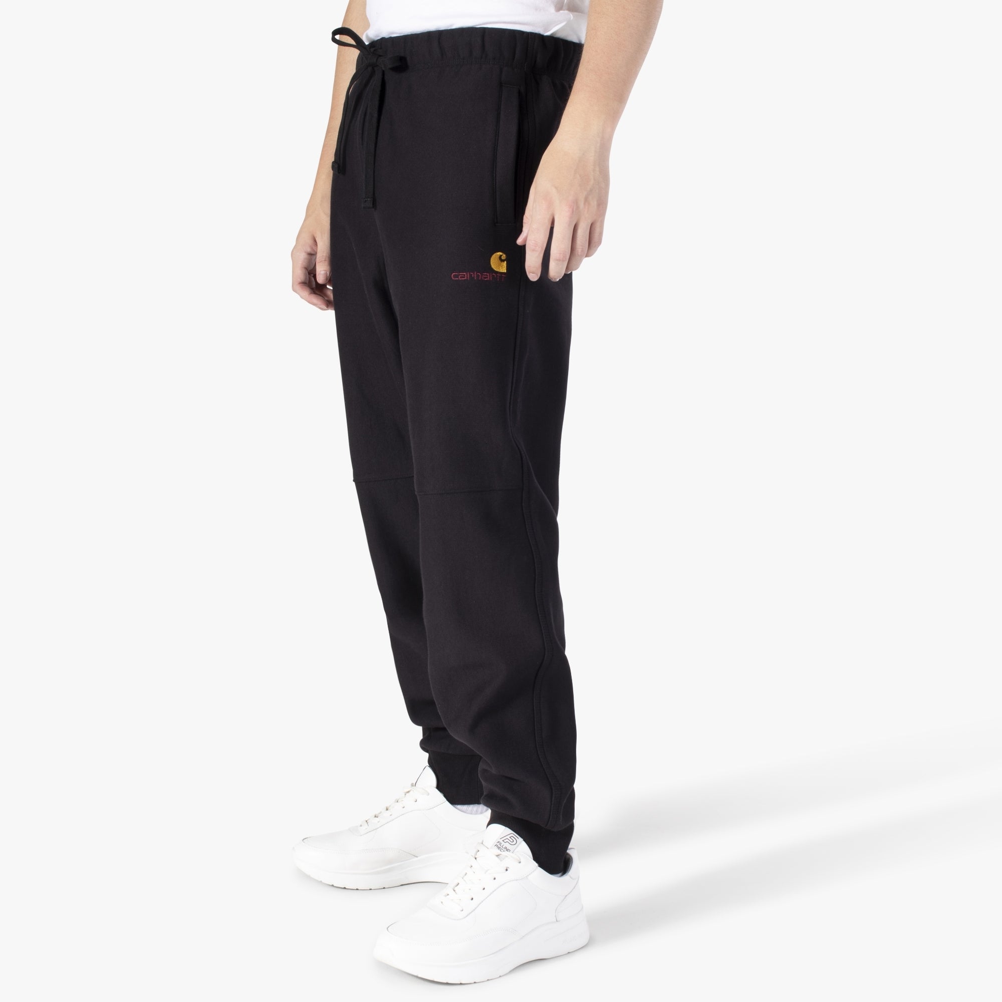 Carhartt WIP Mens Relaxed Fit American Script Joggers - Colour: 89XX Black - Size: XL