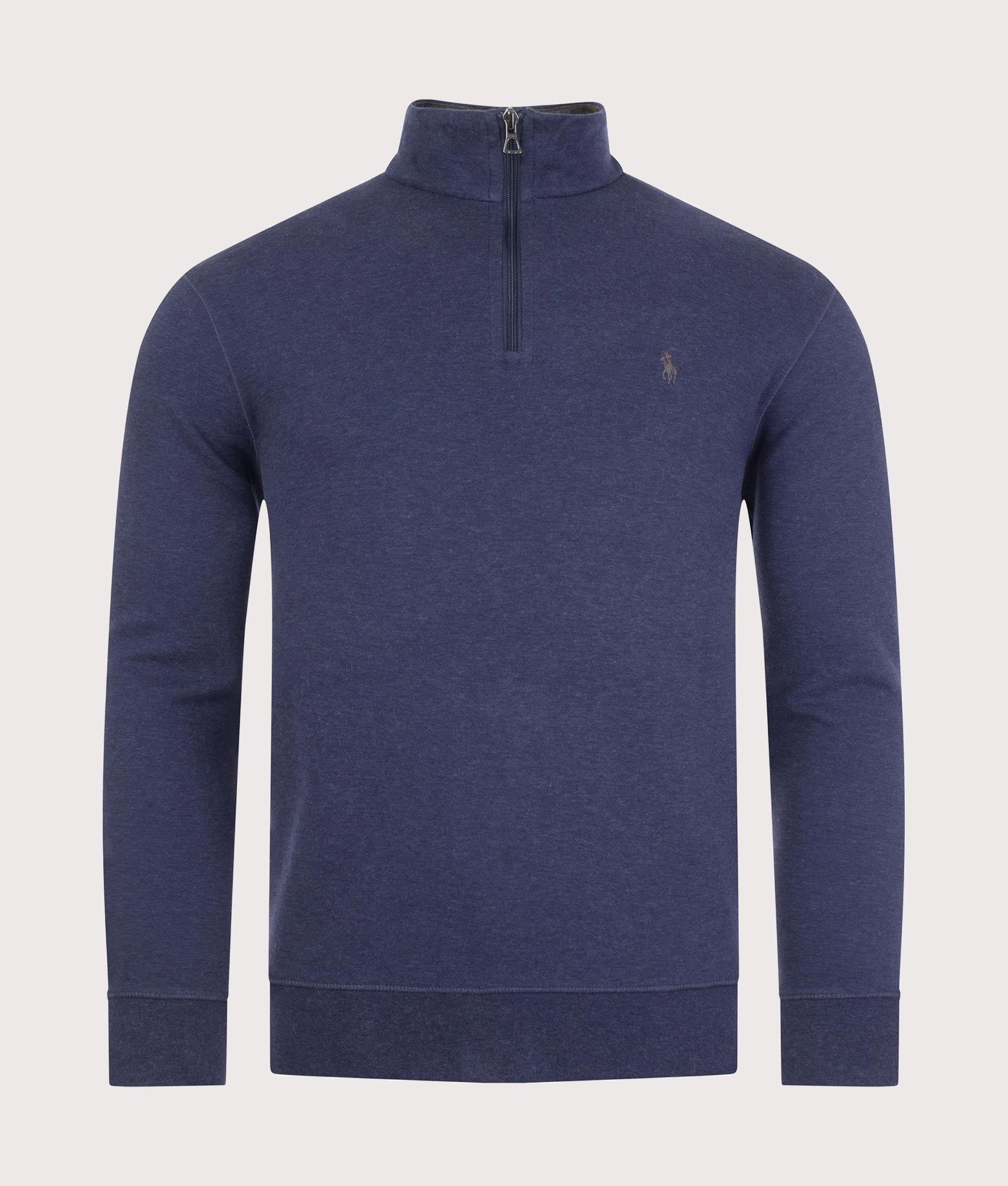 Polo Ralph Lauren Mens Quarter Zip Sweatshirt - Colour: 027 Spring Navy Heather - Size: XL