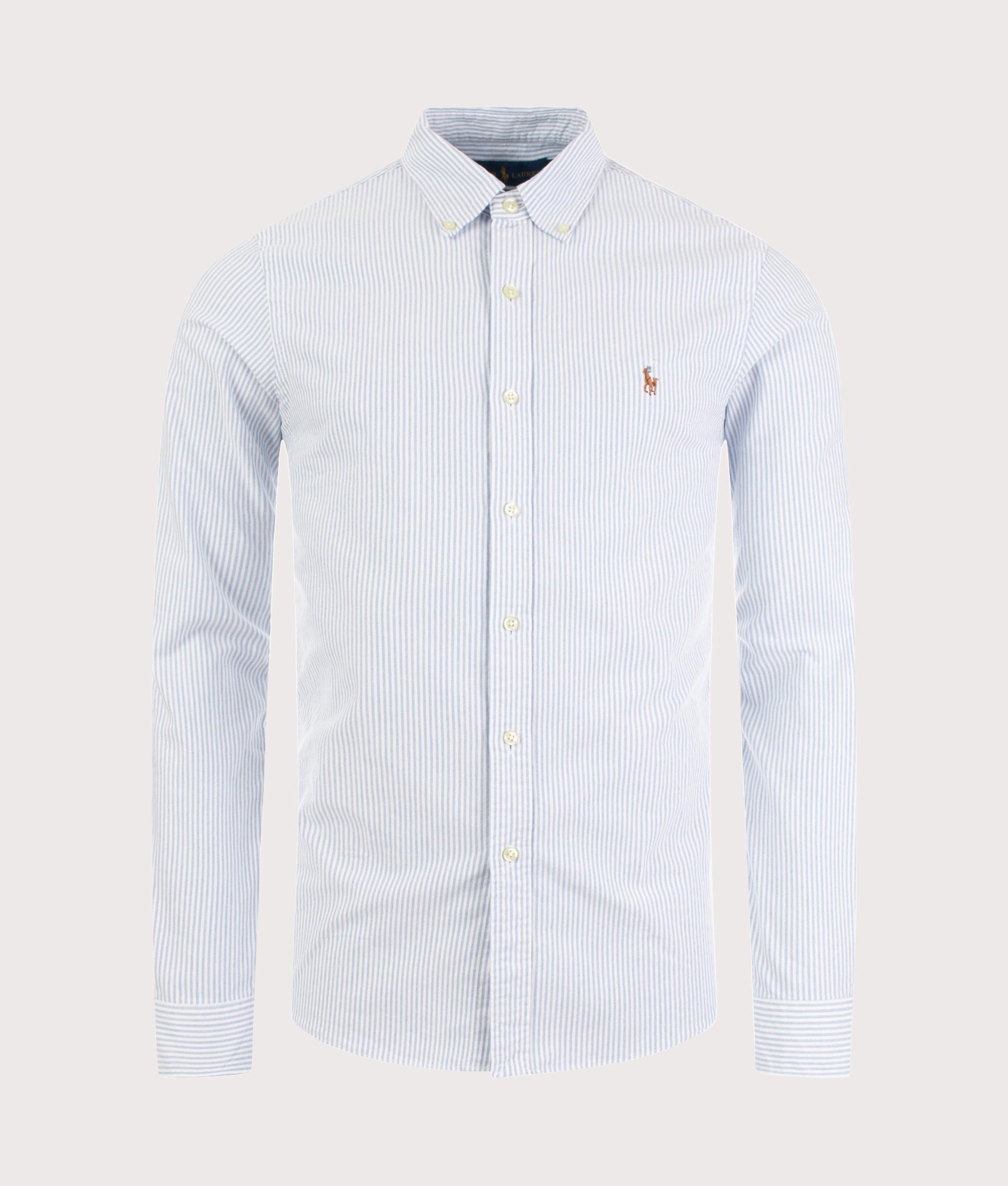 Polo Ralph Lauren Mens Slim Fit Oxford Shirt - Colour: Core 009 BSR Blue/White S - Size: Large