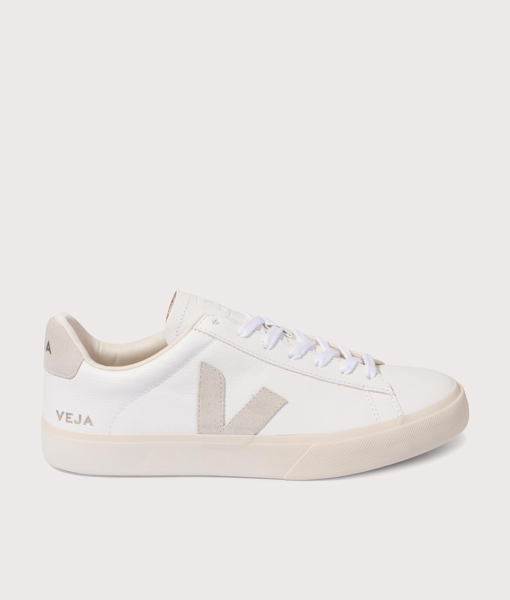 VEJA Mens Campo Chromefree Trainers - Colour: Extra White/Natural Suede - Size: 41