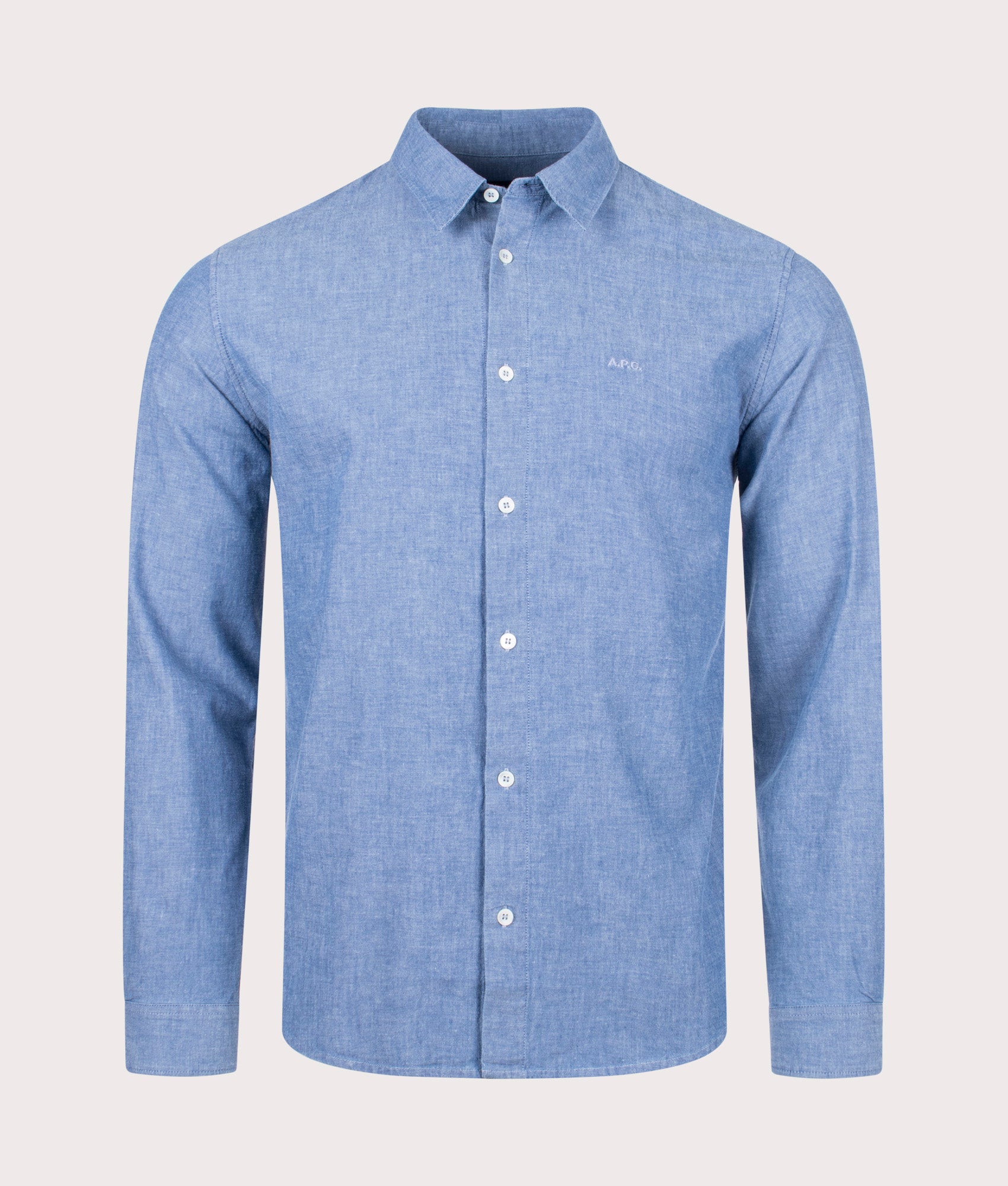 A.P.C. Mens Hector Logo Shirt - Colour: IAI Indigo - Size: XXL