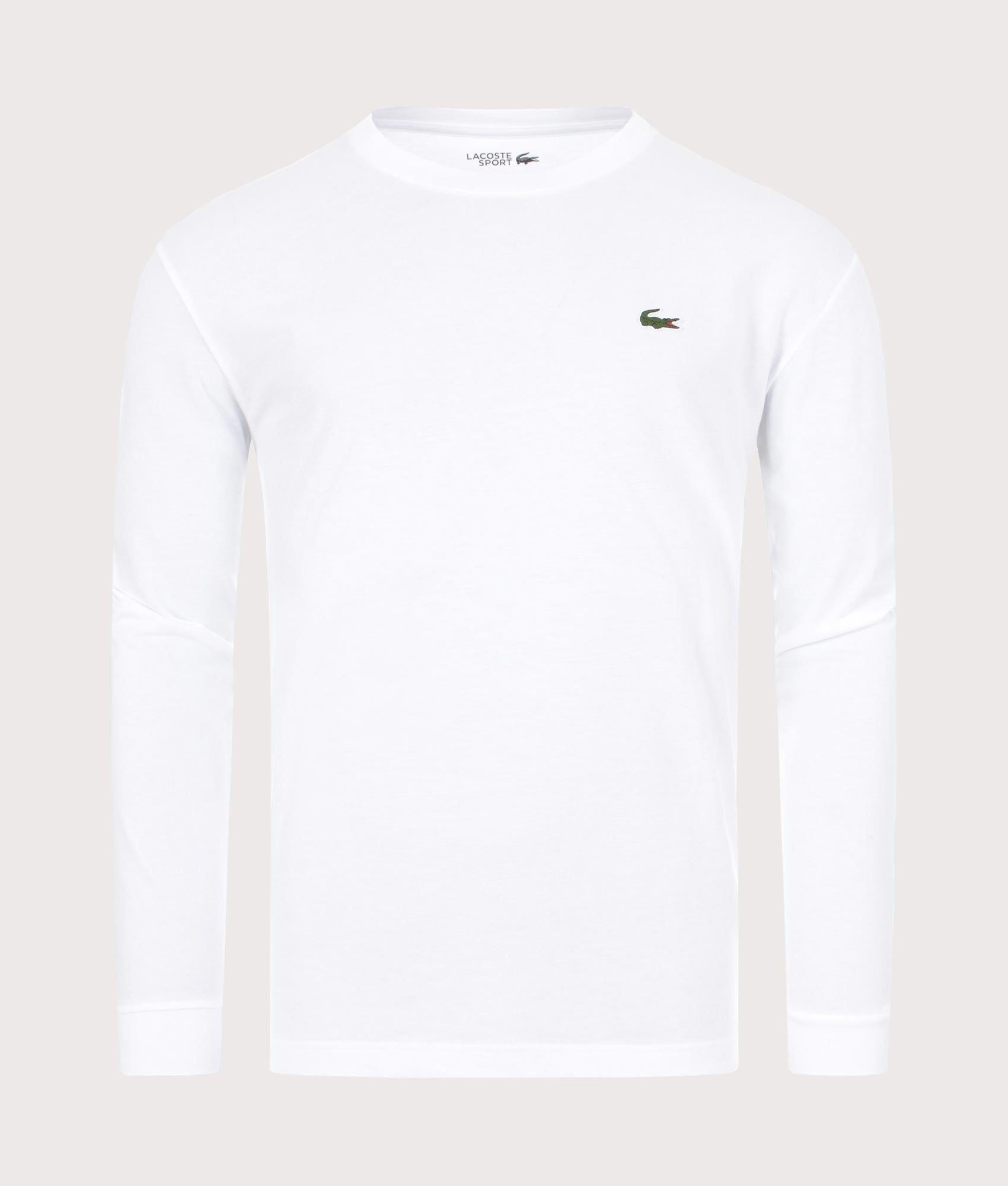 Lacoste Mens Long Sleeve Croc Logo T-Shirt - Colour: Core 001 White - Size: 6/XL